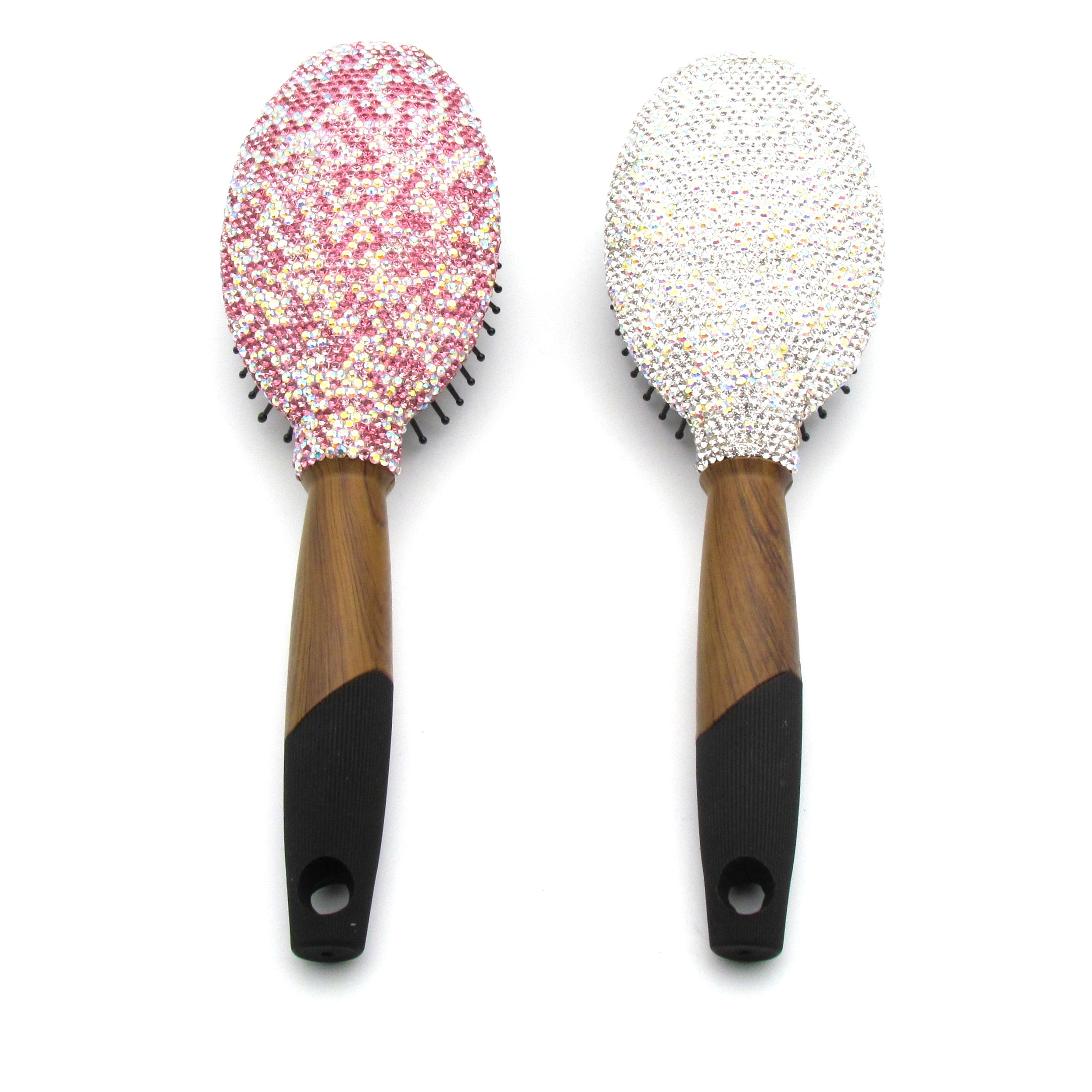 Hand Czech diamond with inlaid Rhinestone Hair Brush