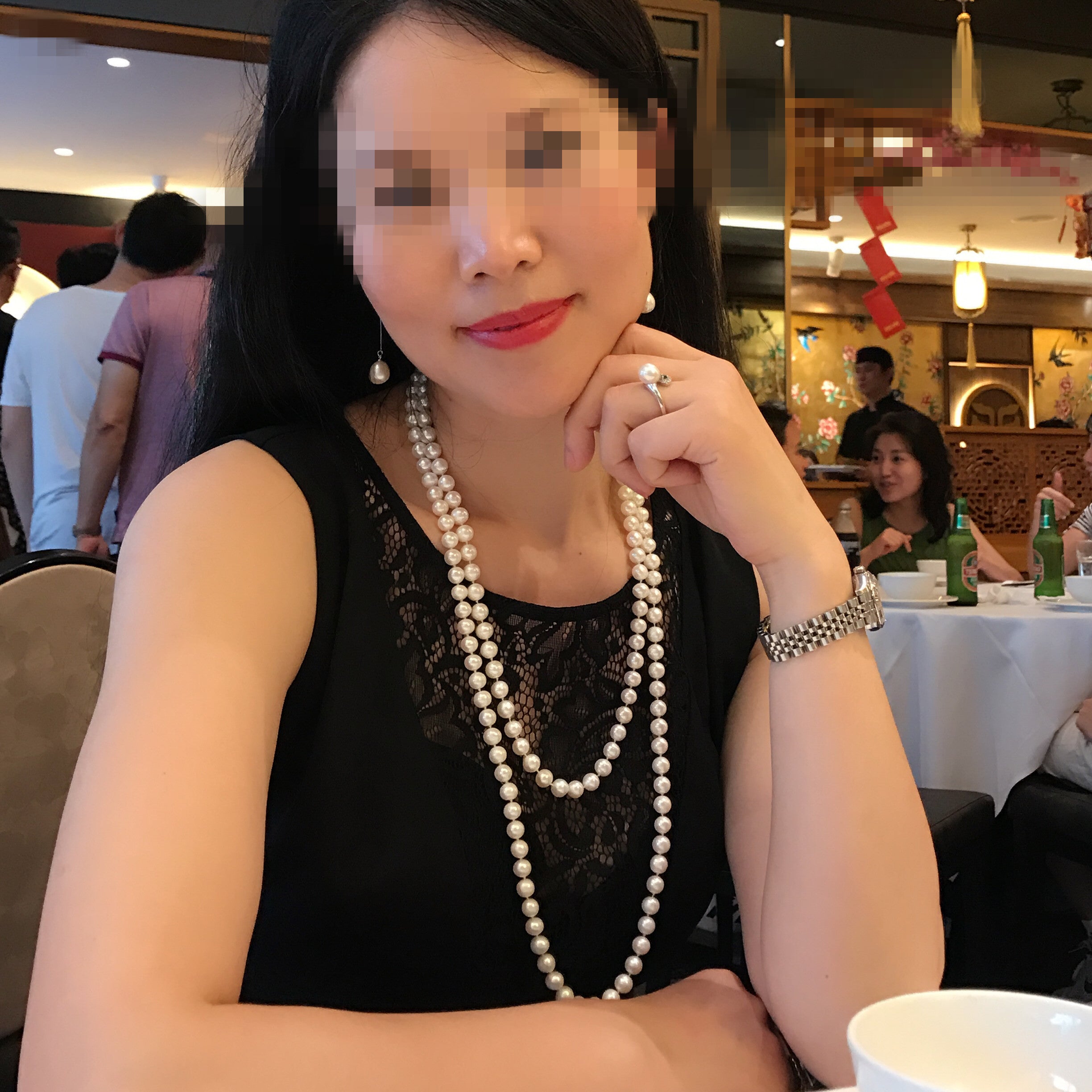 1.3m long 7.5-8mm freshwater pearl necklace