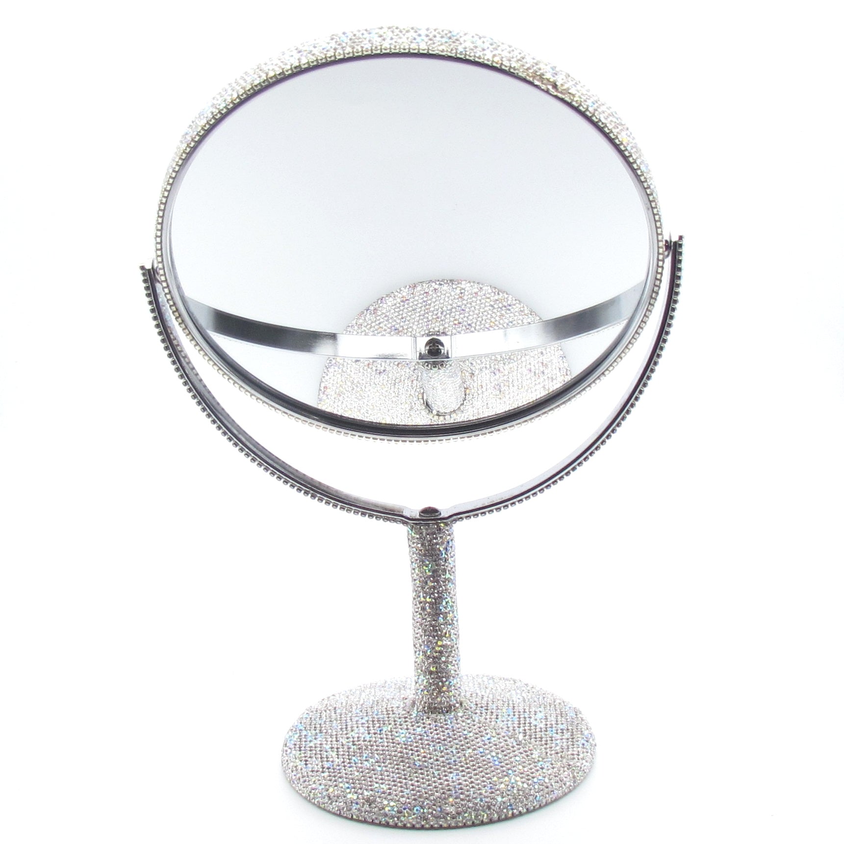 Hand inlaid Rhinestone and Czech diamond bling bling magnify mirror