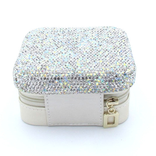Handcraft Rhinestone Travel Jewelry Box