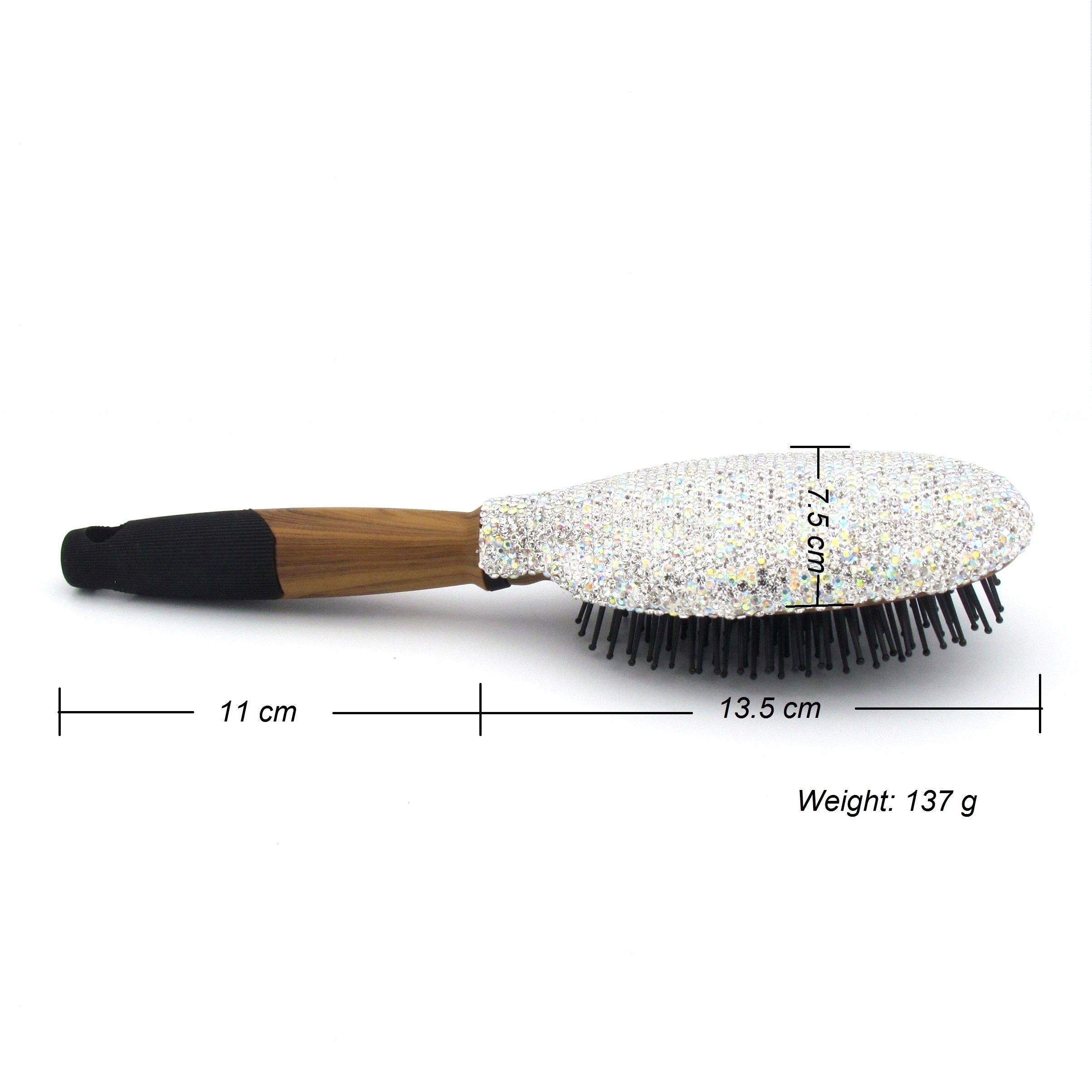 Hand Czech diamond with inlaid Rhinestone Hair Brush