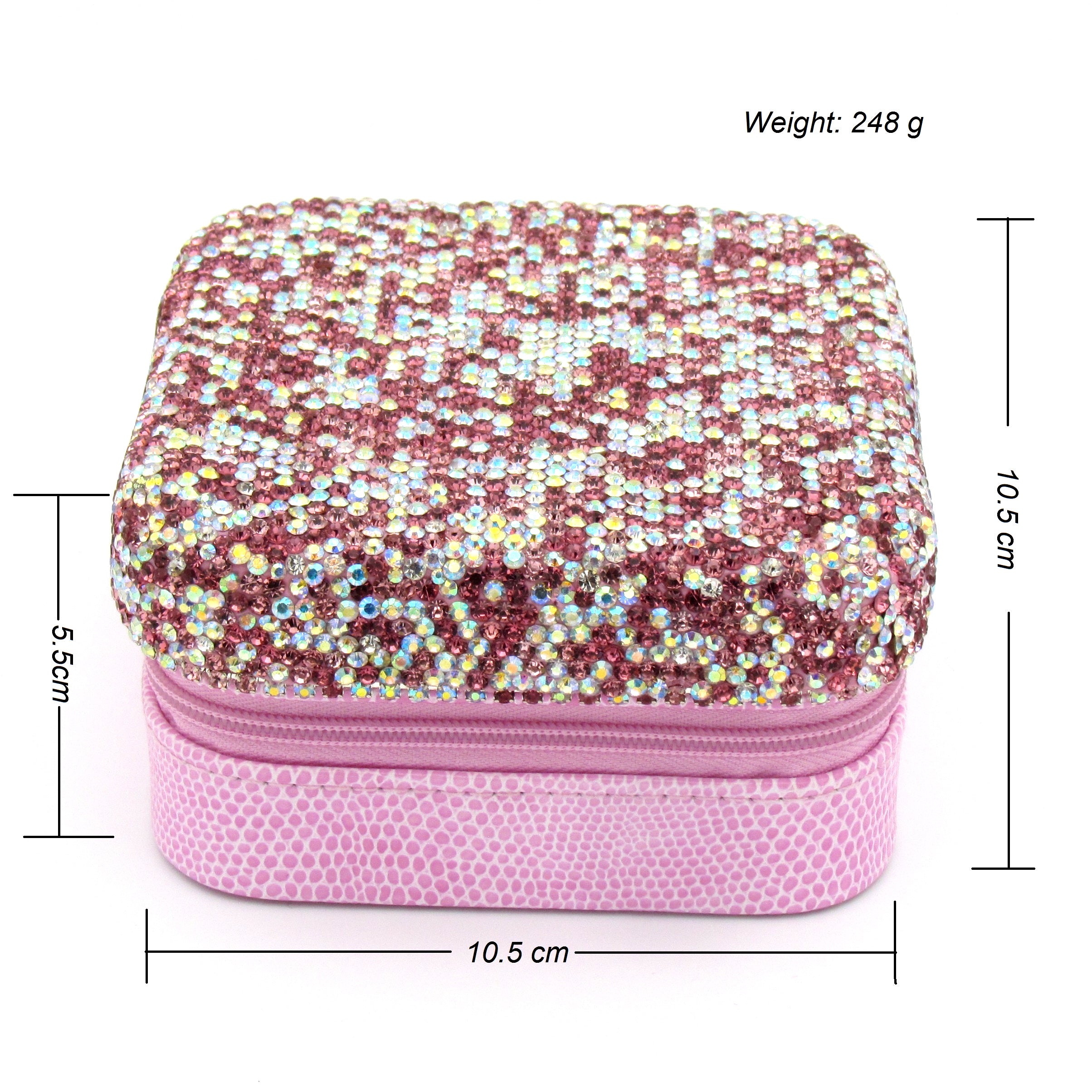 Handcraft Rhinestone Travel Jewelry Box