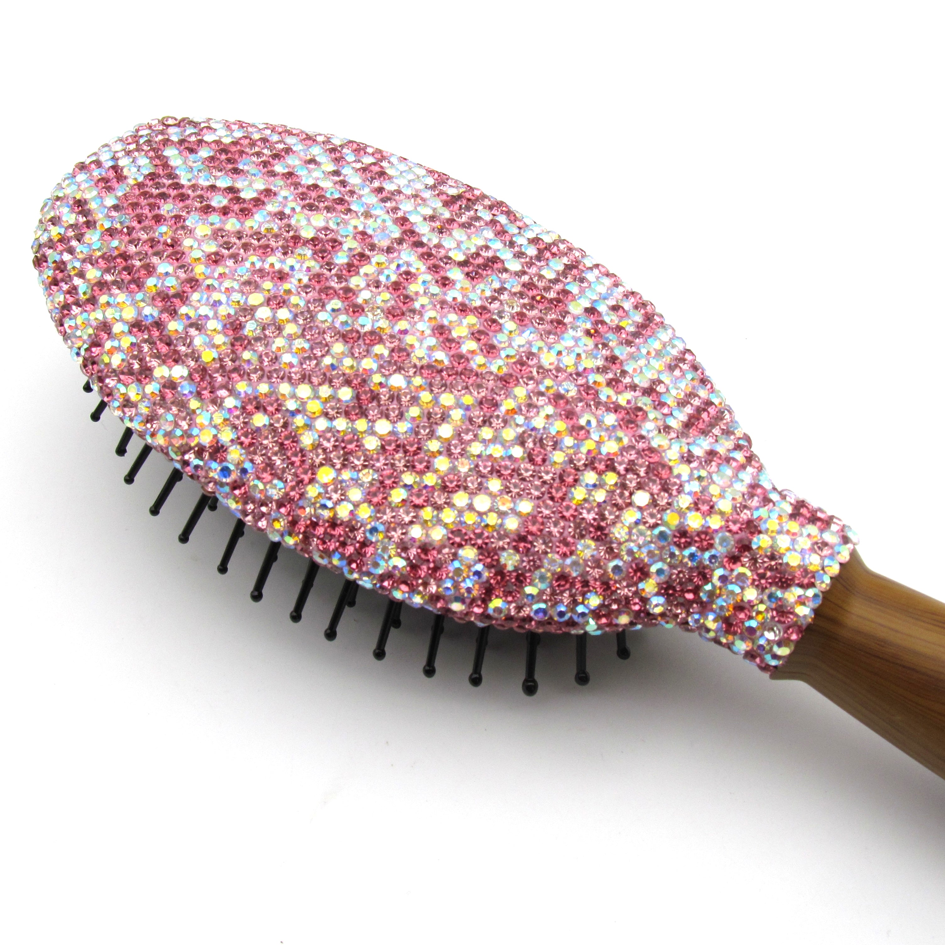 Hand Czech diamond with inlaid Rhinestone Hair Brush