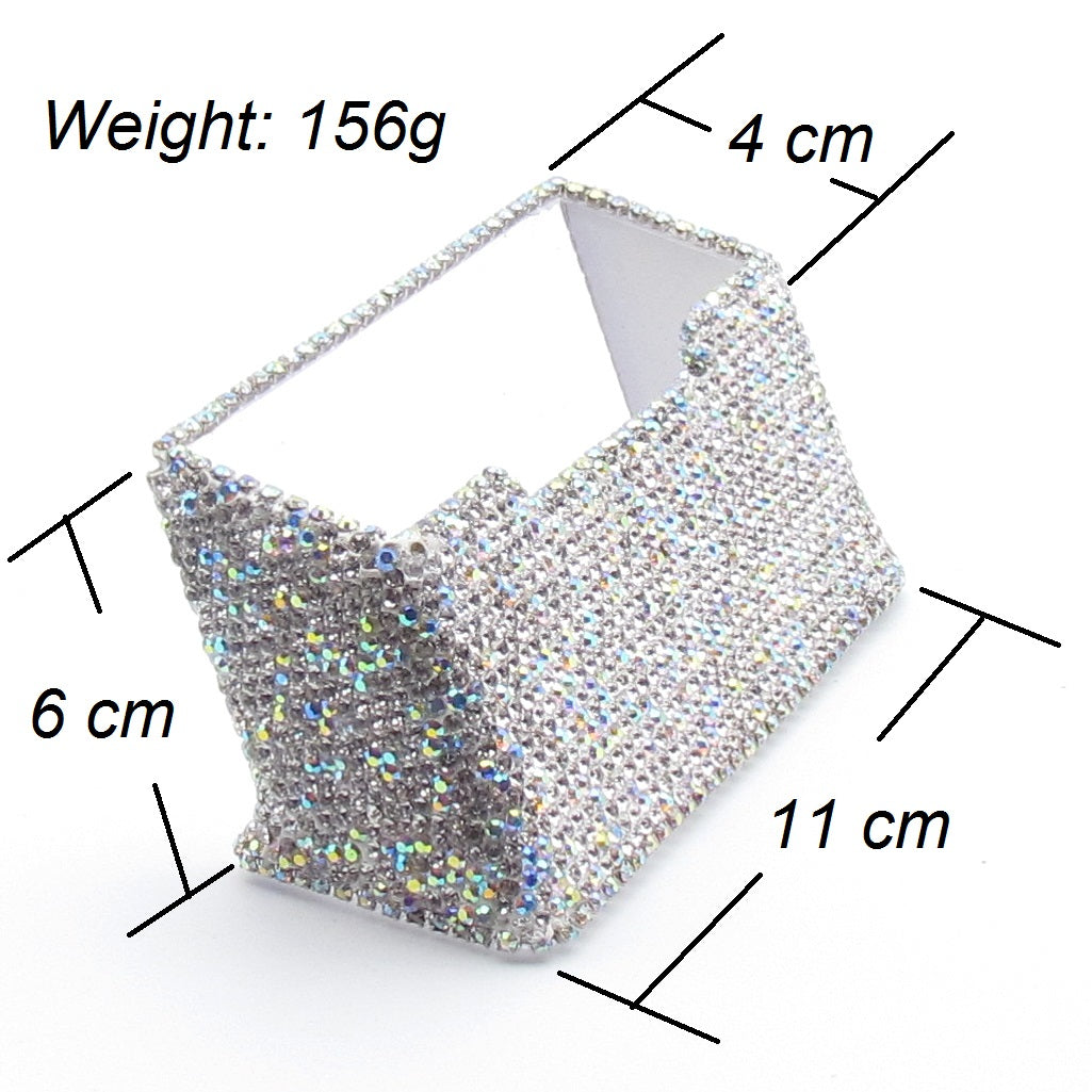 Hand inlaid Czech diamond with Rainstone bling bling business card Holder
