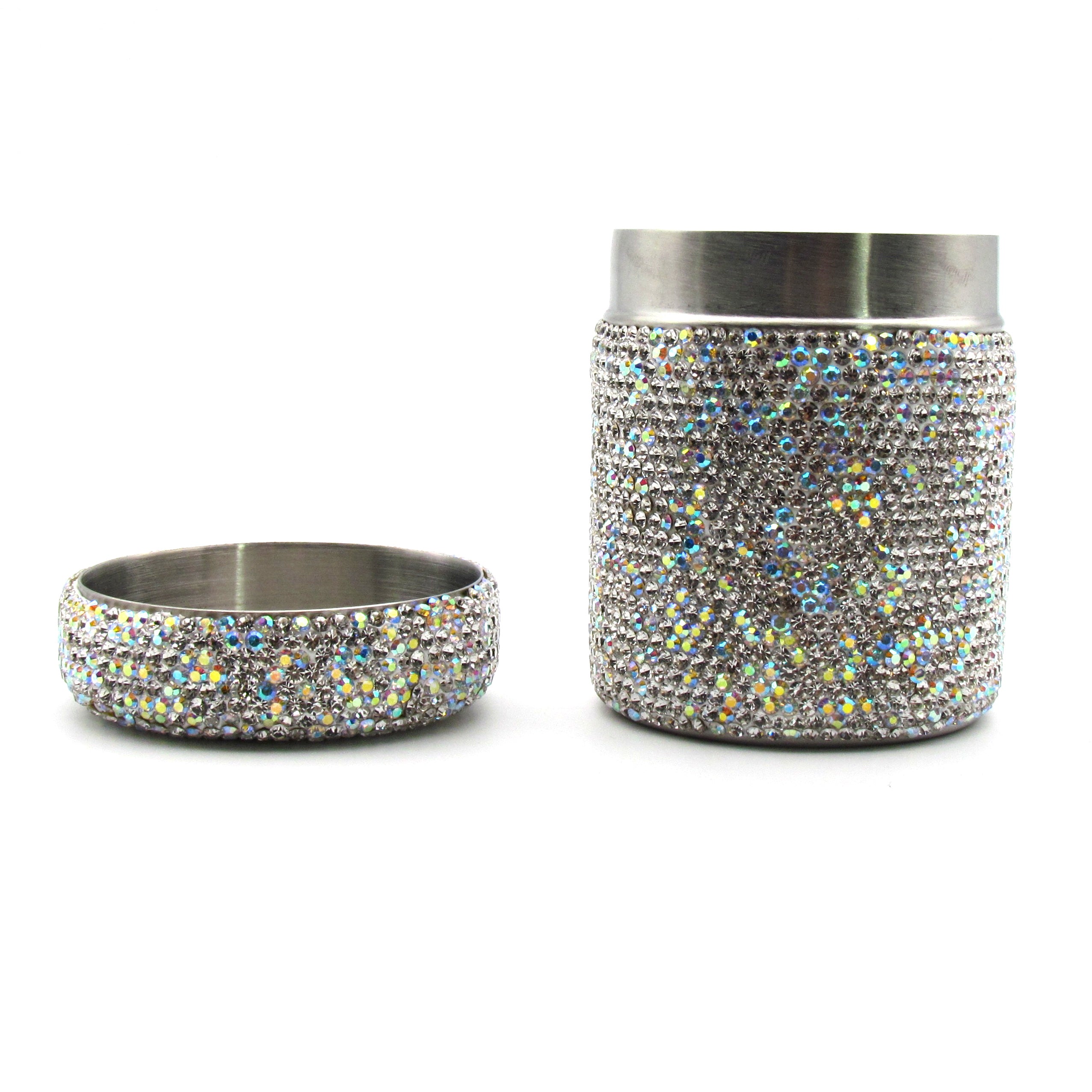 Handcraft  Rhinestone bling bling cotton stick or floss container