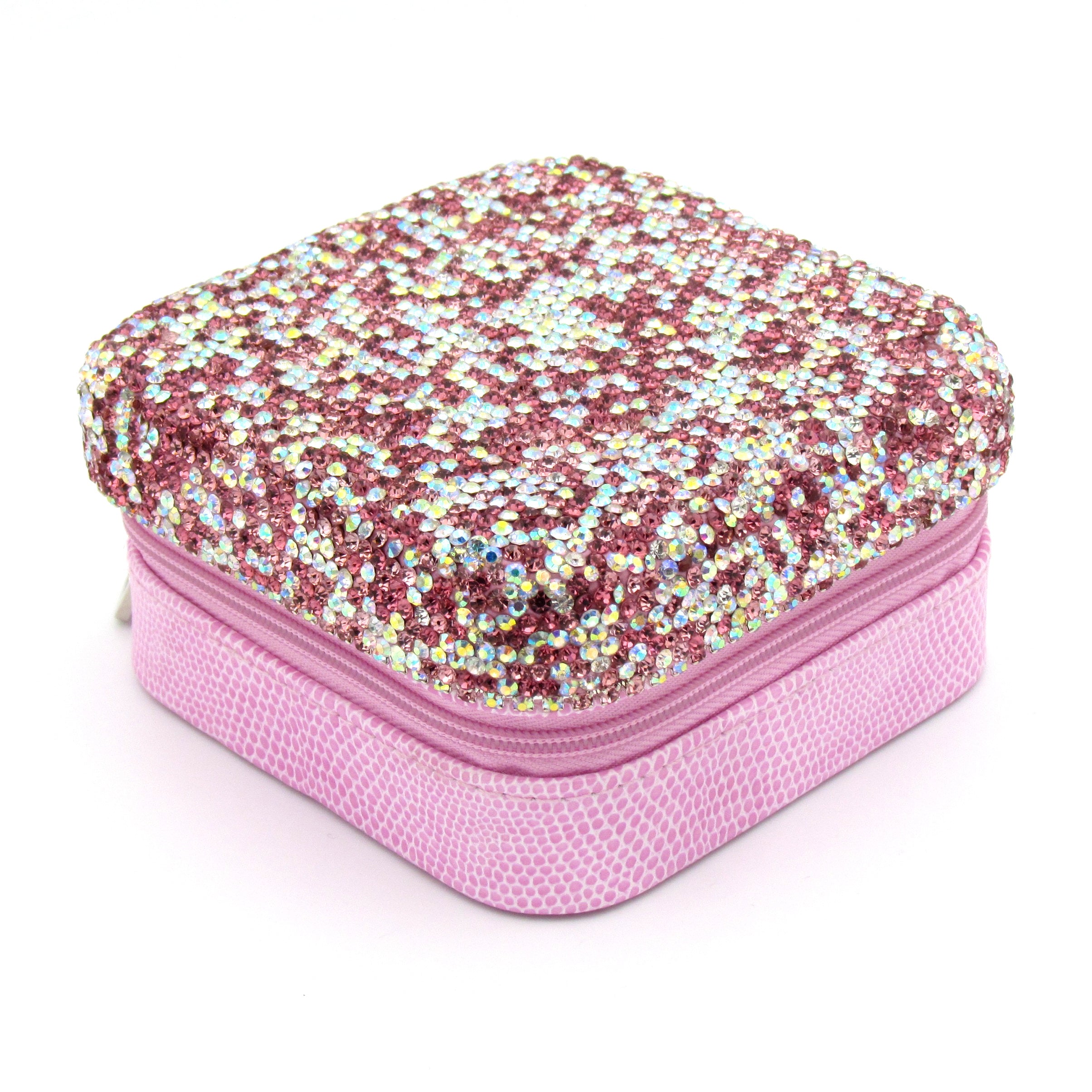 Handcraft Rhinestone Travel Jewelry Box