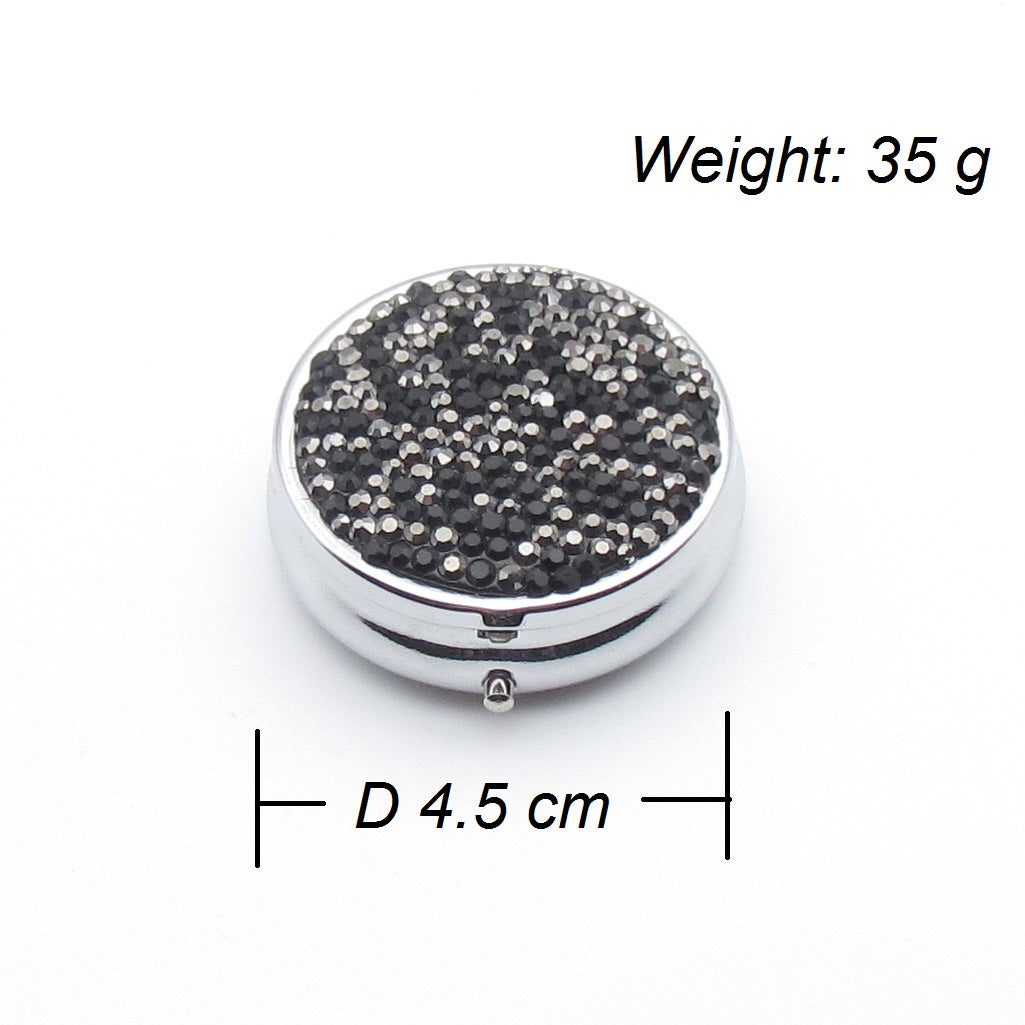 Handcraft Czech diamond with Rhinestone Small Round Table Box