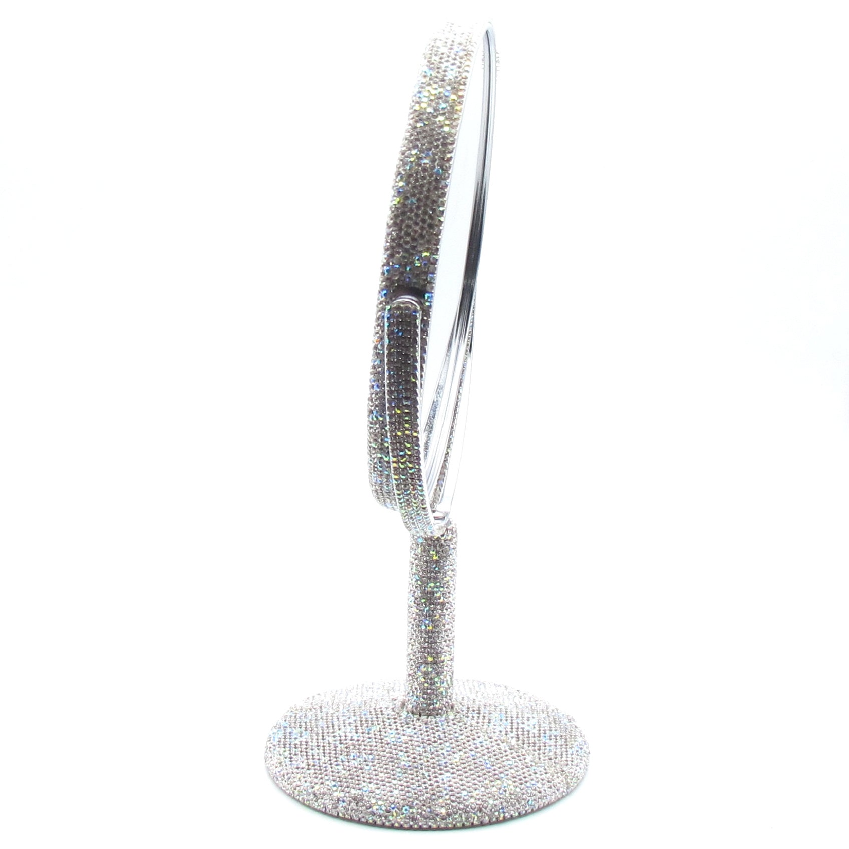 Hand inlaid Rhinestone and Czech diamond bling bling magnify mirror