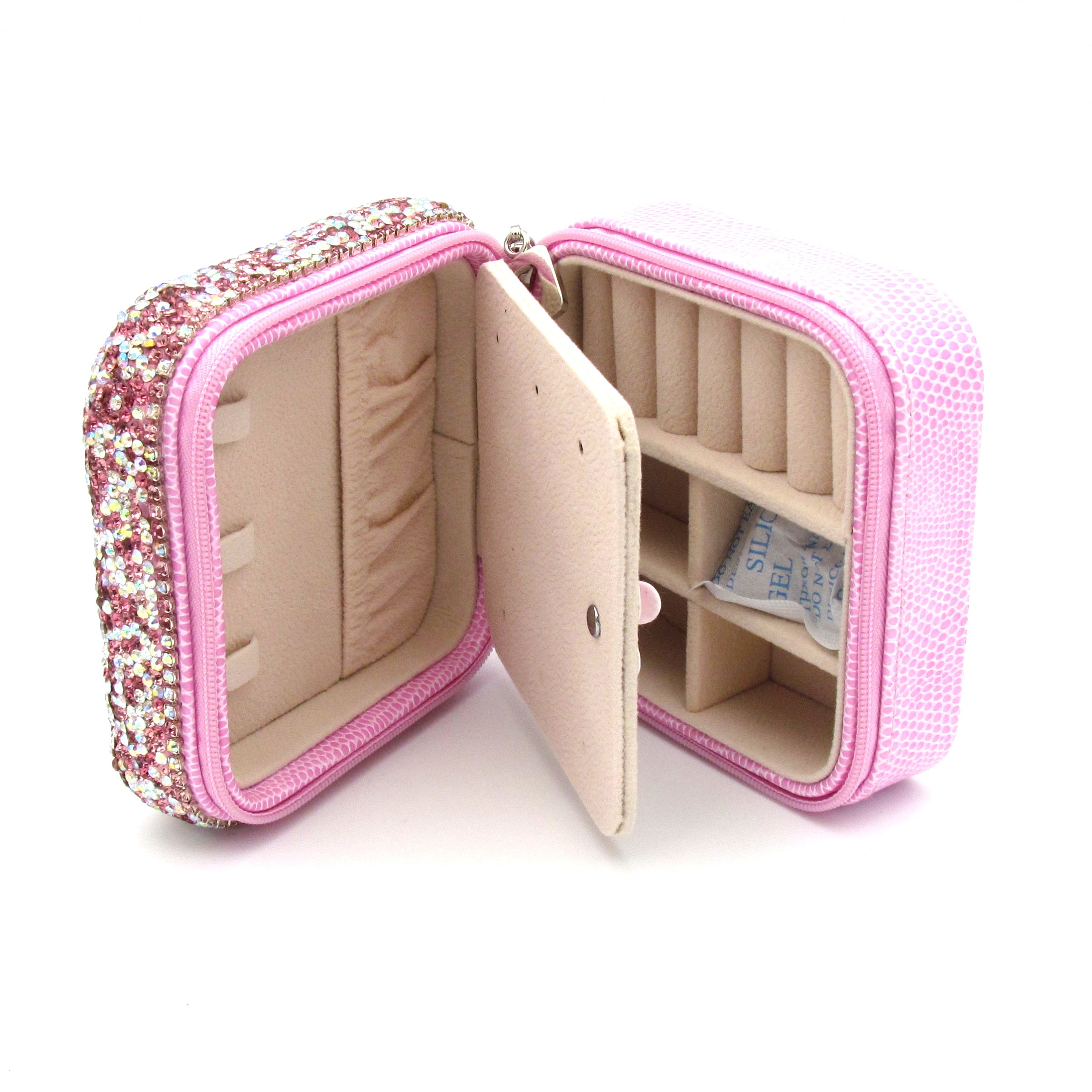 Handcraft Rhinestone Travel Jewelry Box