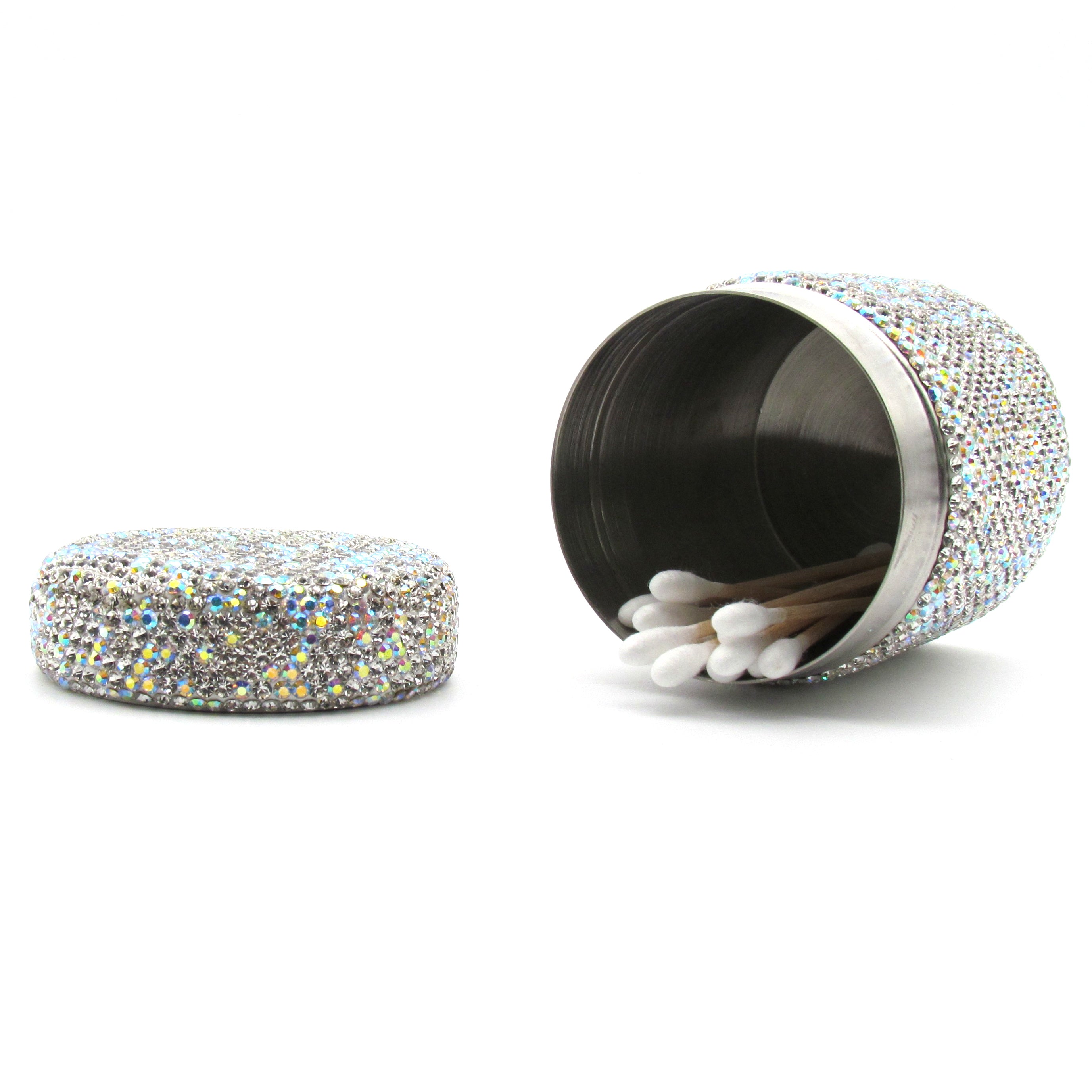 Handcraft  Rhinestone bling bling cotton stick or floss container