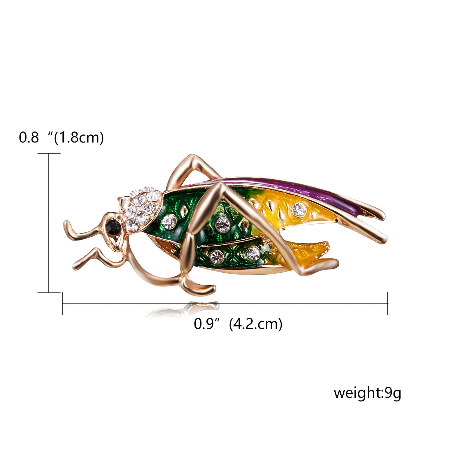 Grasshopper insert brooch