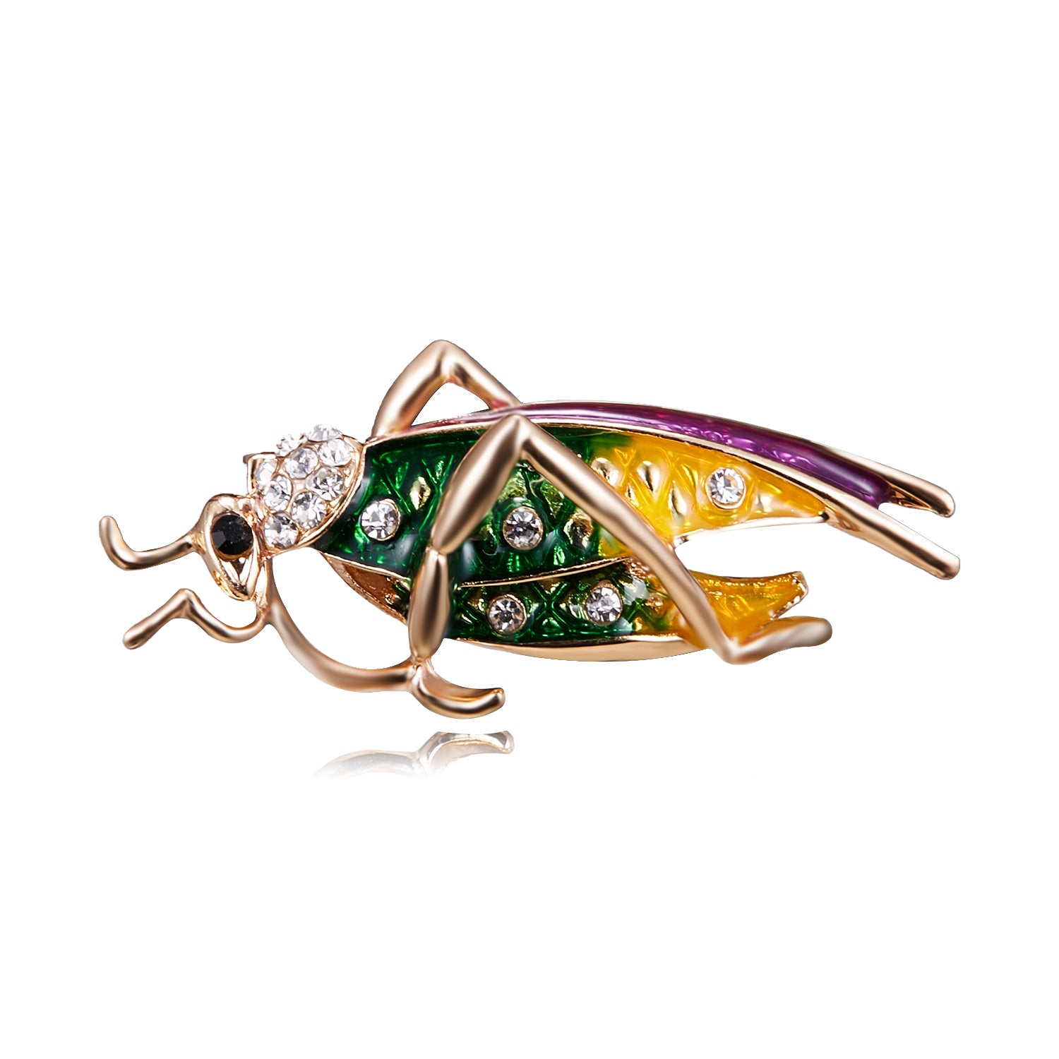 Grasshopper insert brooch