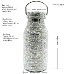 Hand inlaid sparkle Rhinestone and Swarovski crystal water bottle
