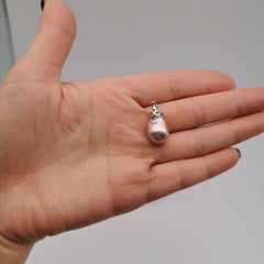 Sterling silver with freshwater baroque pearl pendant
