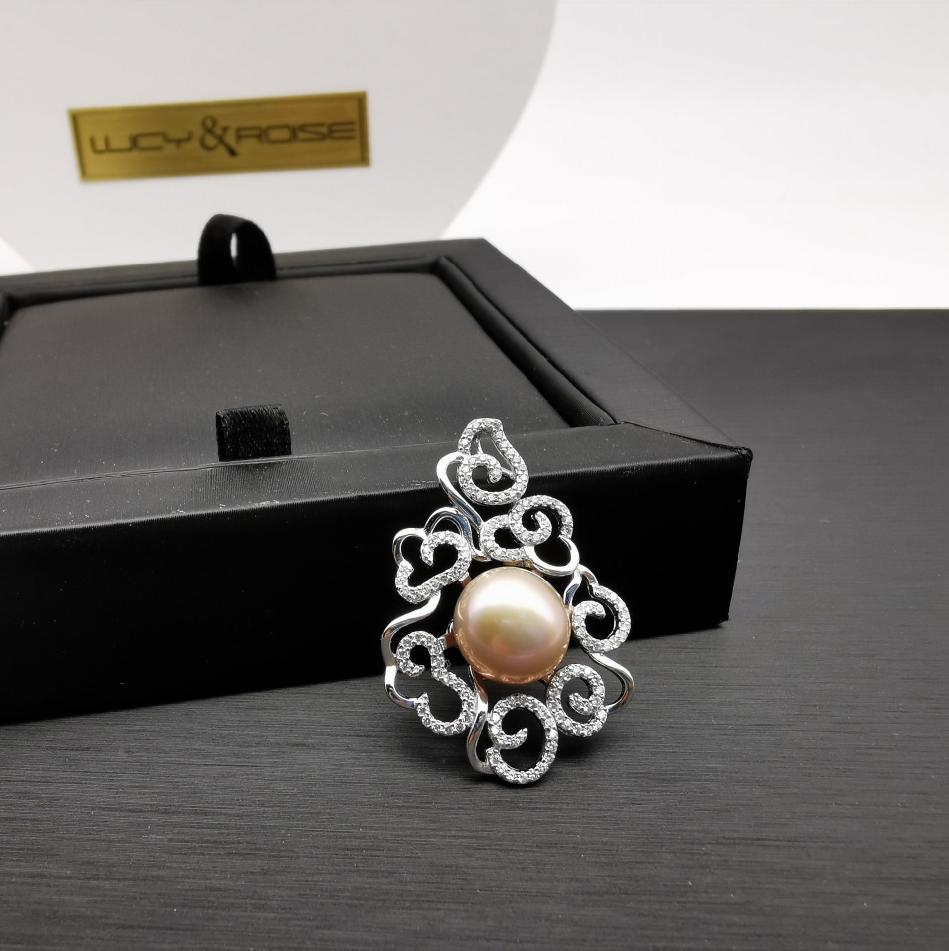 Sterling silver purple freshwater pearl vintage elegant pendant