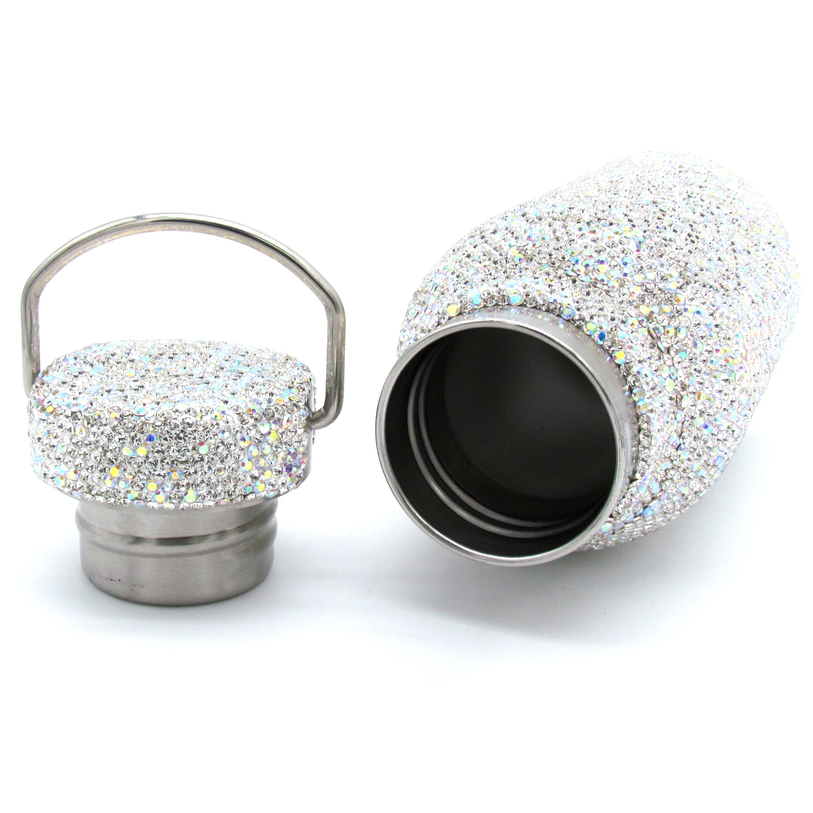 Hand inlaid sparkle Rhinestone and Swarovski crystal water bottle