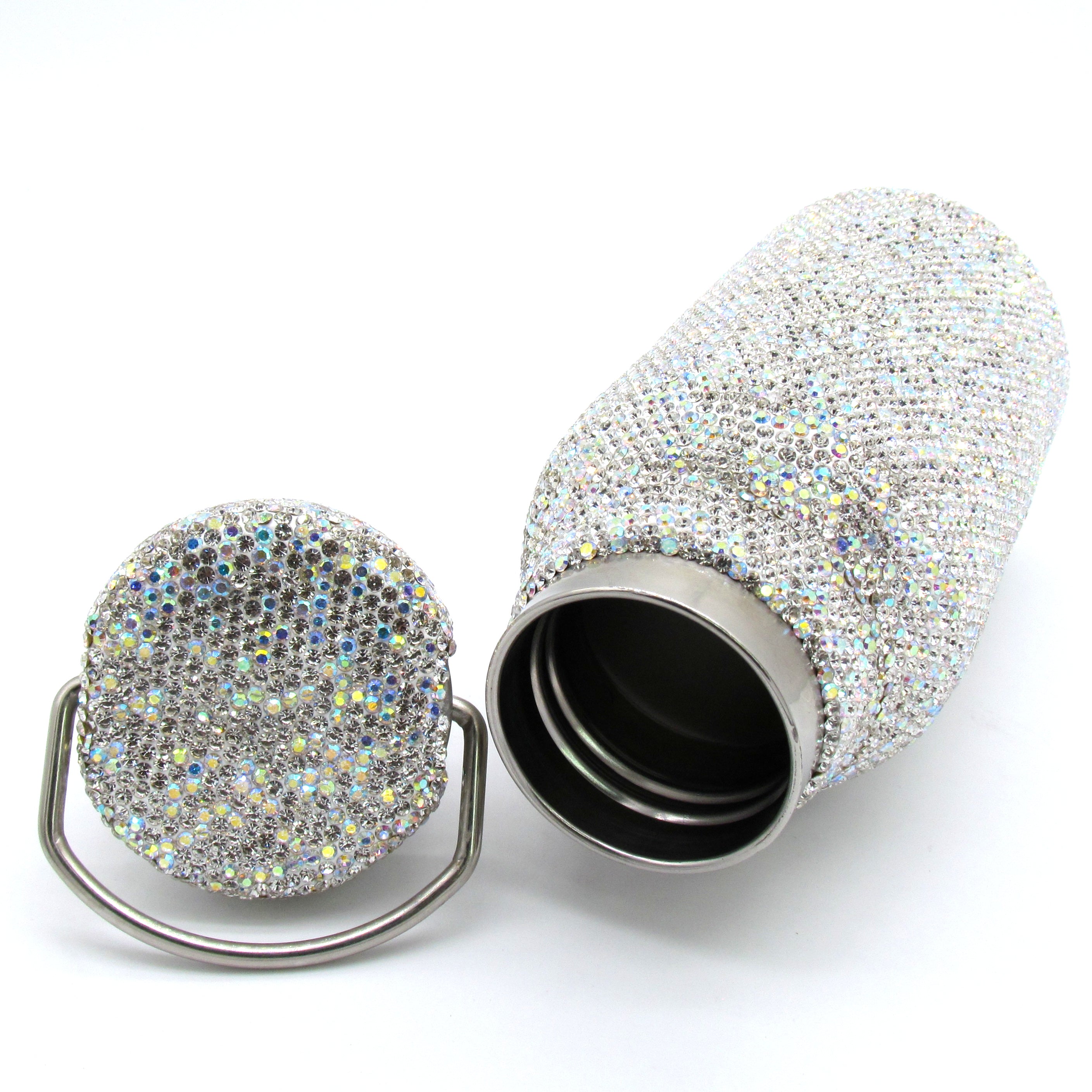 Hand inlaid sparkle Rhinestone and Swarovski crystal water bottle