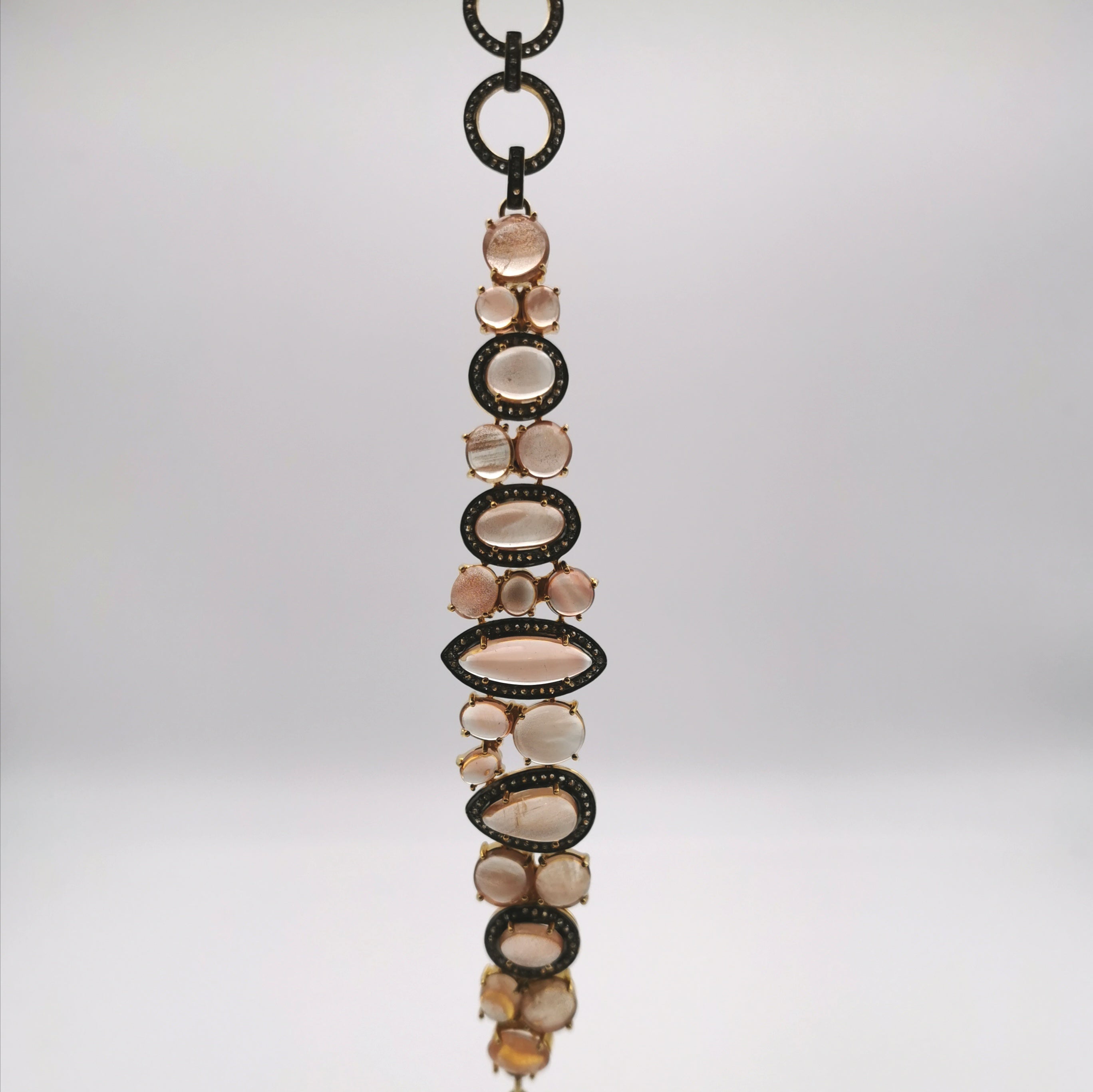 Sterling silver with nature sunstone bracelet