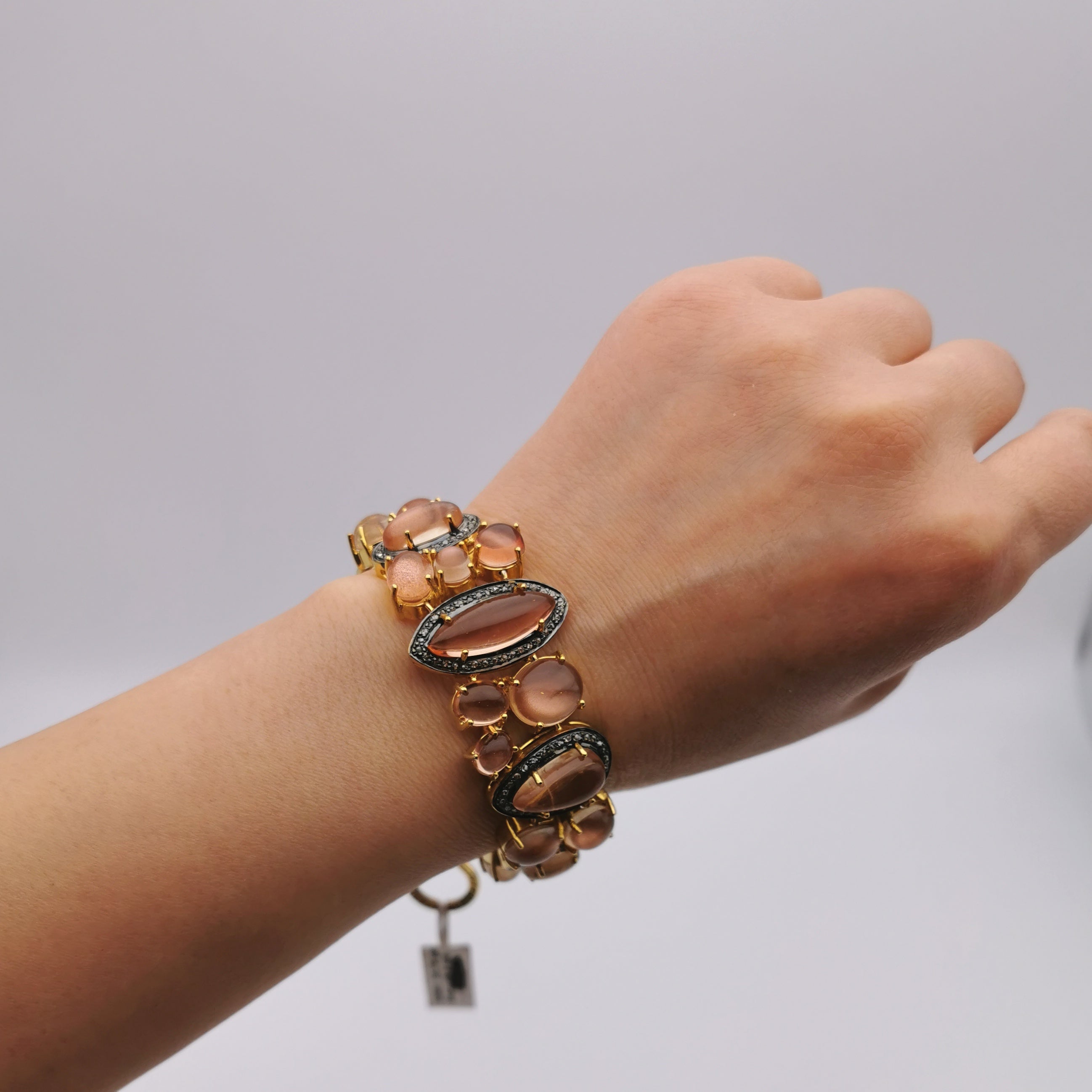 Sterling silver with nature sunstone bracelet