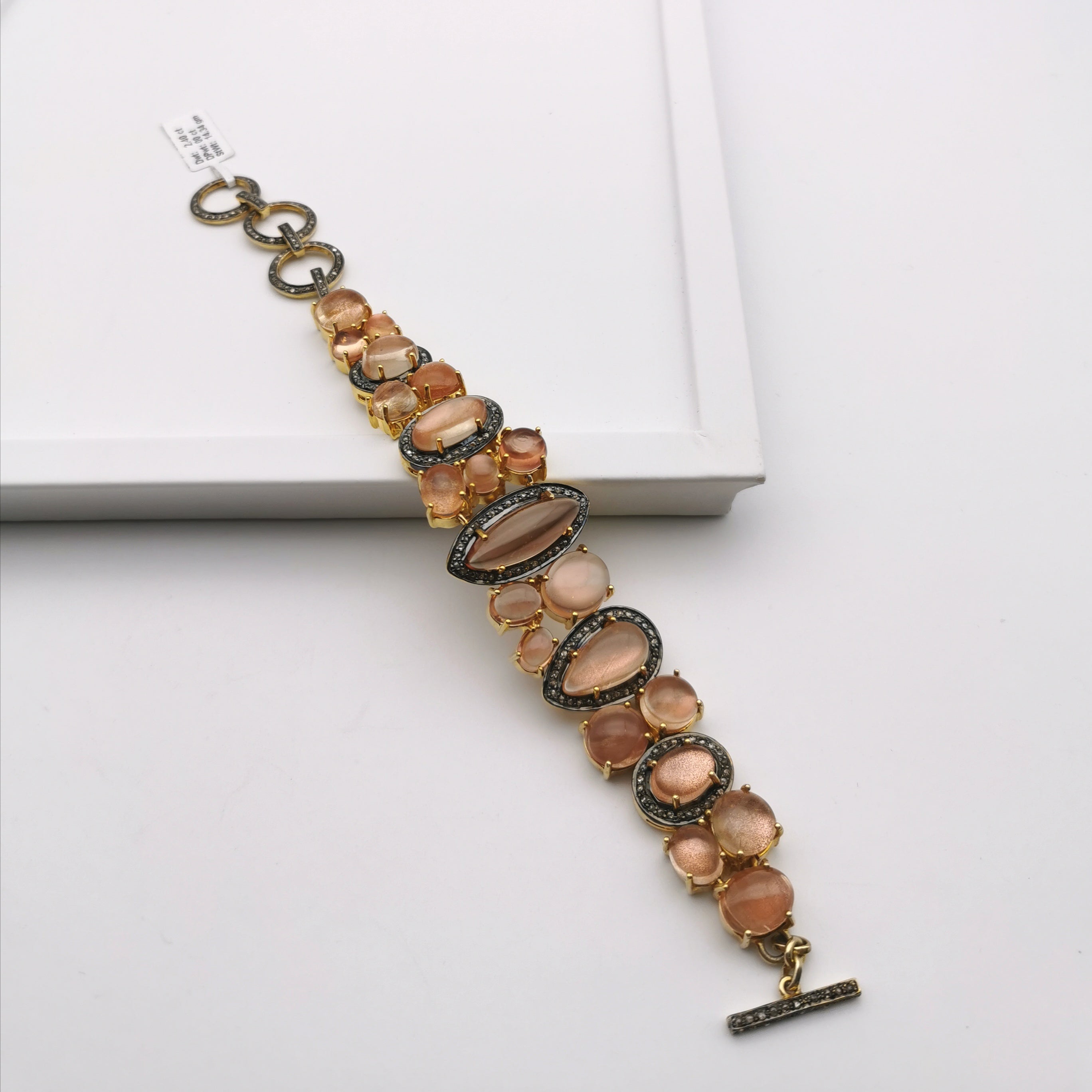 Sterling silver with nature sunstone bracelet