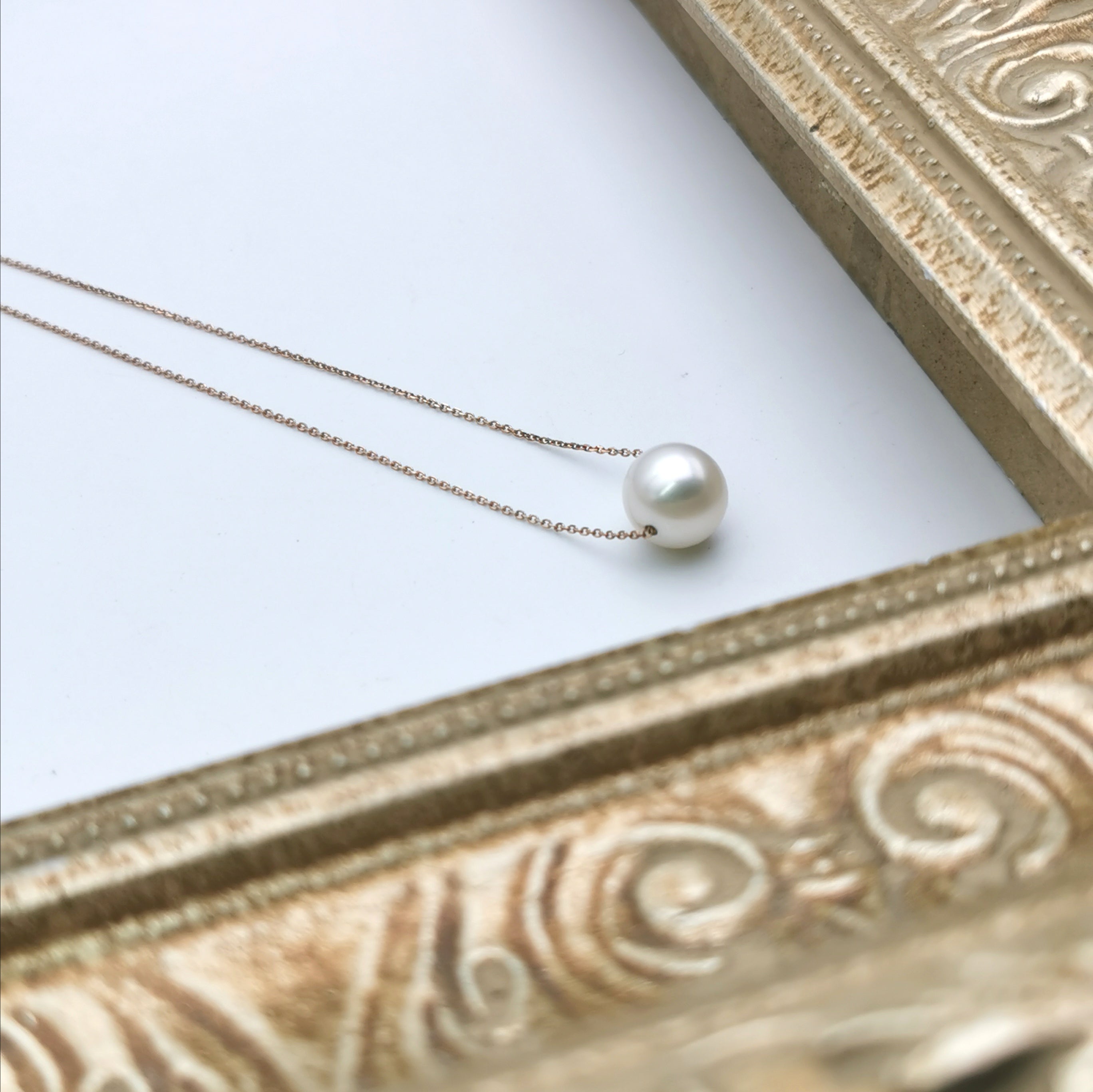 sterling silver Rose gold rodium plated fresheater pearl necklace
