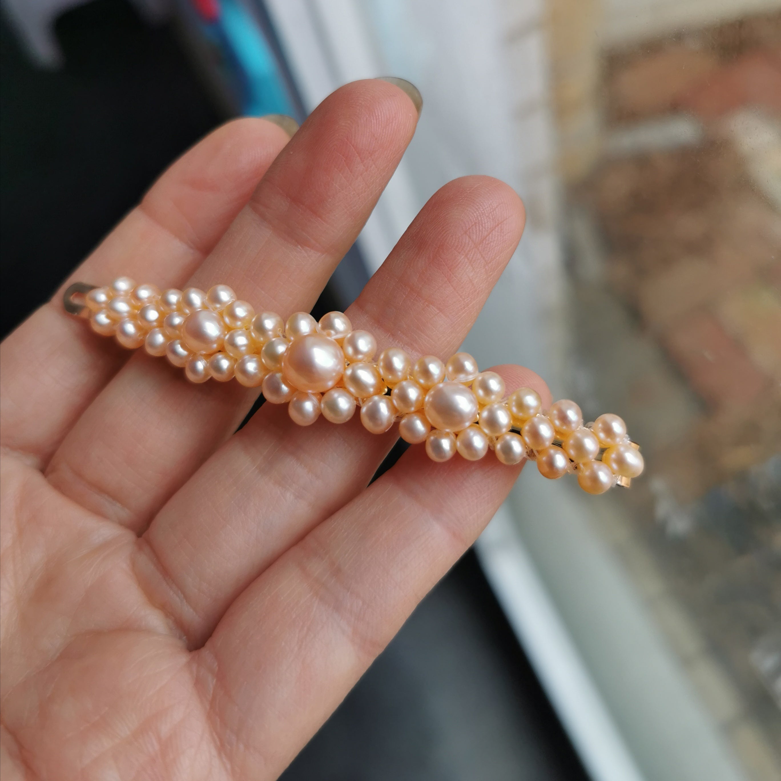 Timeless handmade freshwater pearl hair pin