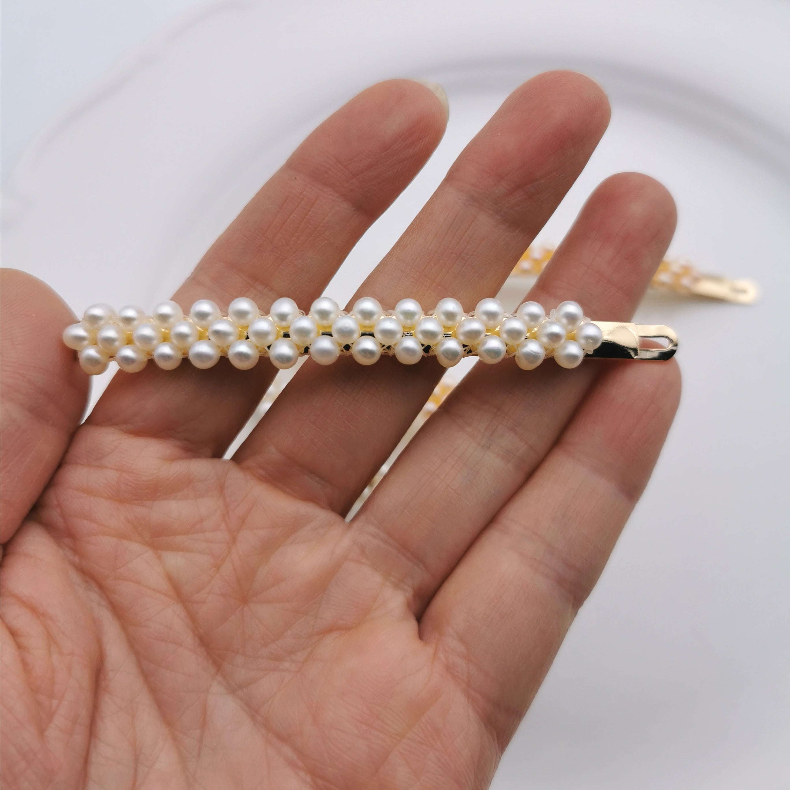 Timeless handmade freshwater pearl hair pin