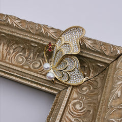 Butterfly freshwater pearl brooch
