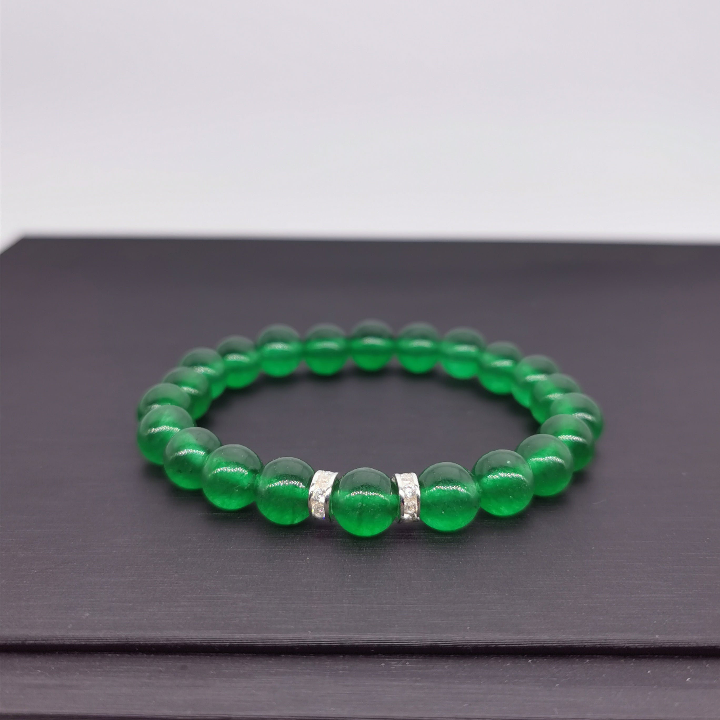 Chalcedony with sterling silver bling charm bracelet