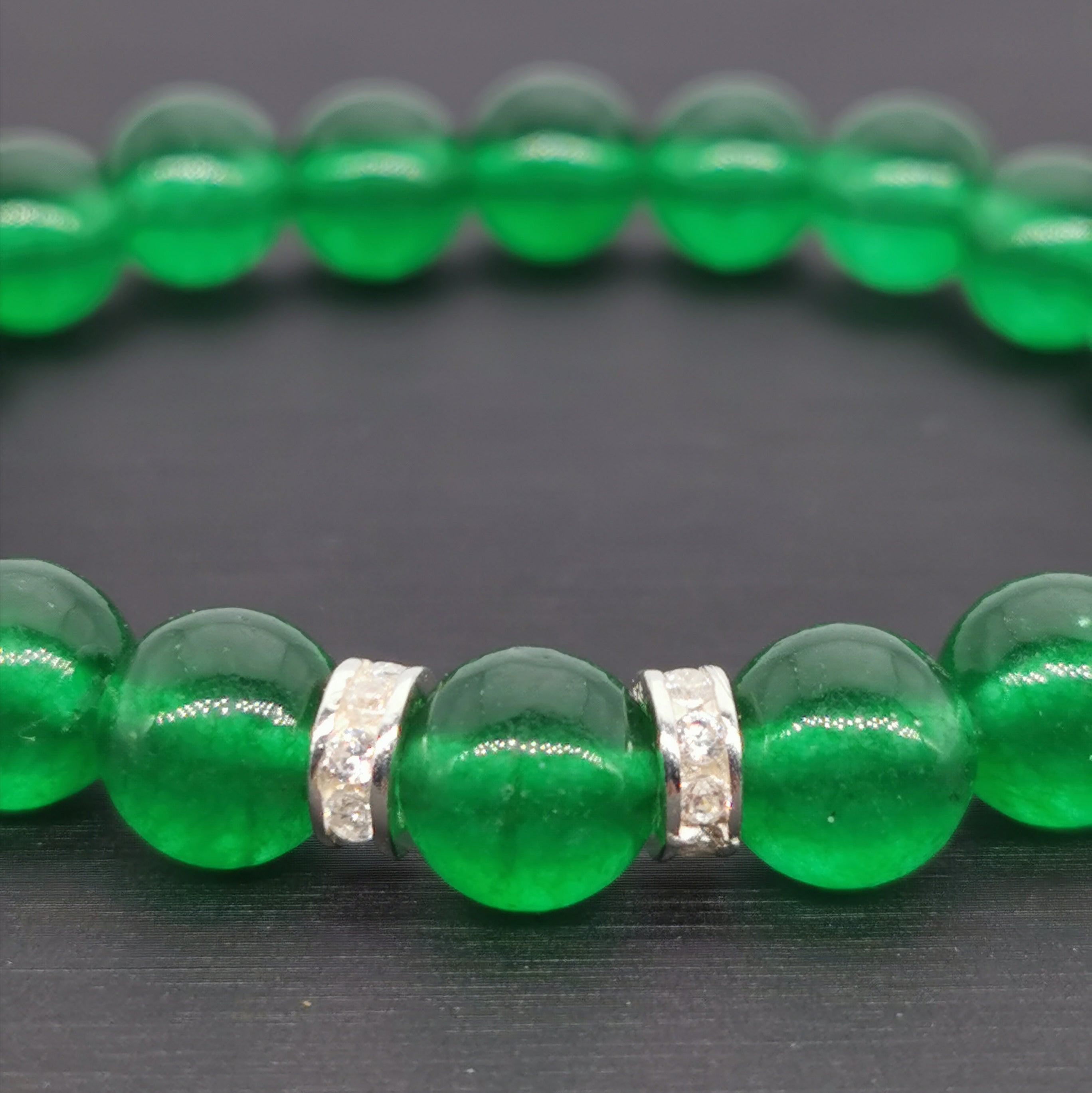 Chalcedony with sterling silver bling charm bracelet