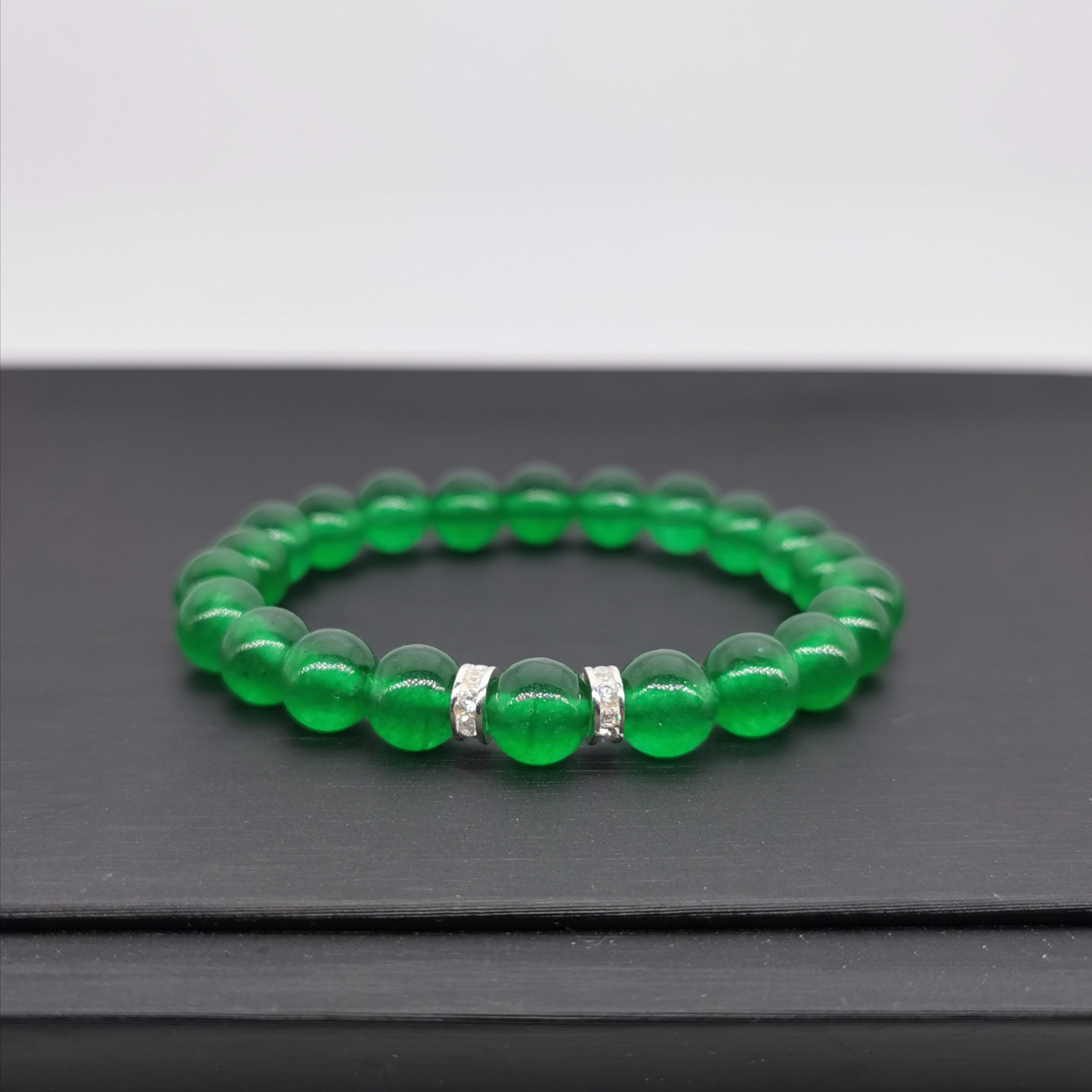 Chalcedony with sterling silver bling charm bracelet
