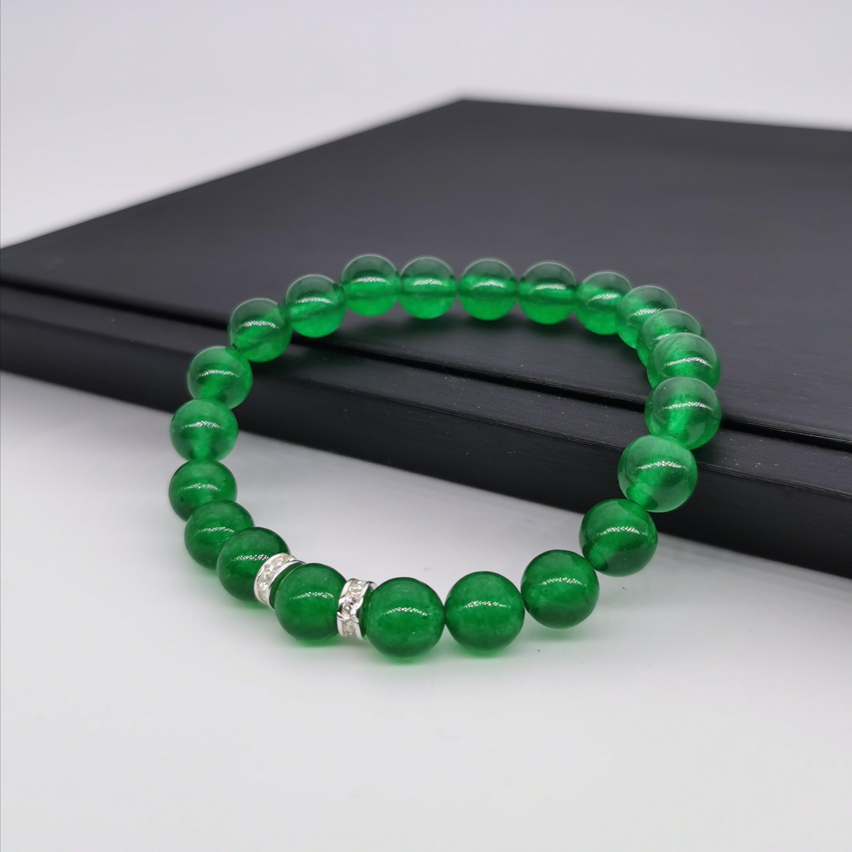 Chalcedony with sterling silver bling charm bracelet