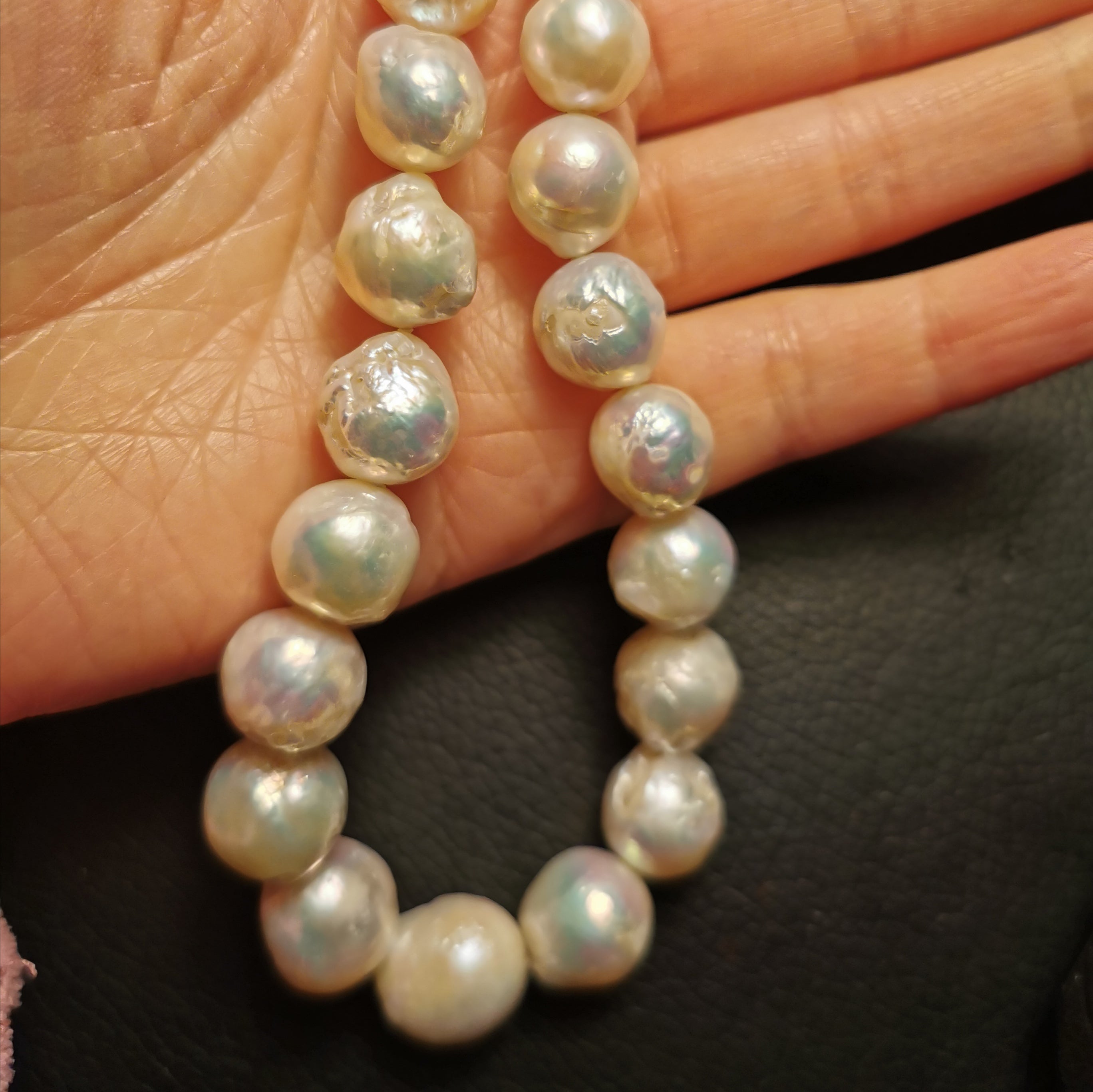 Sterling silver baroque freshwater pearl necklace