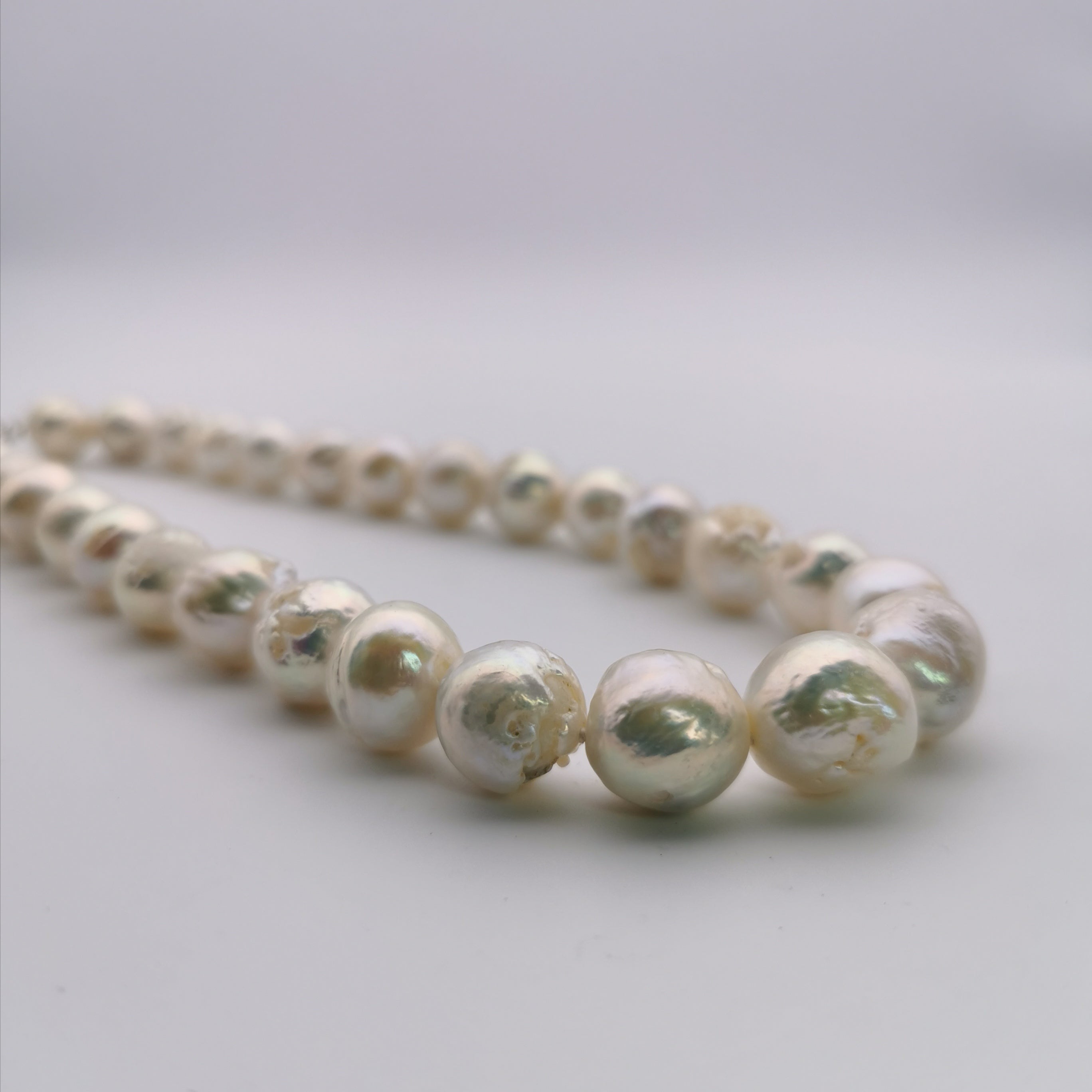 Sterling silver baroque freshwater pearl necklace