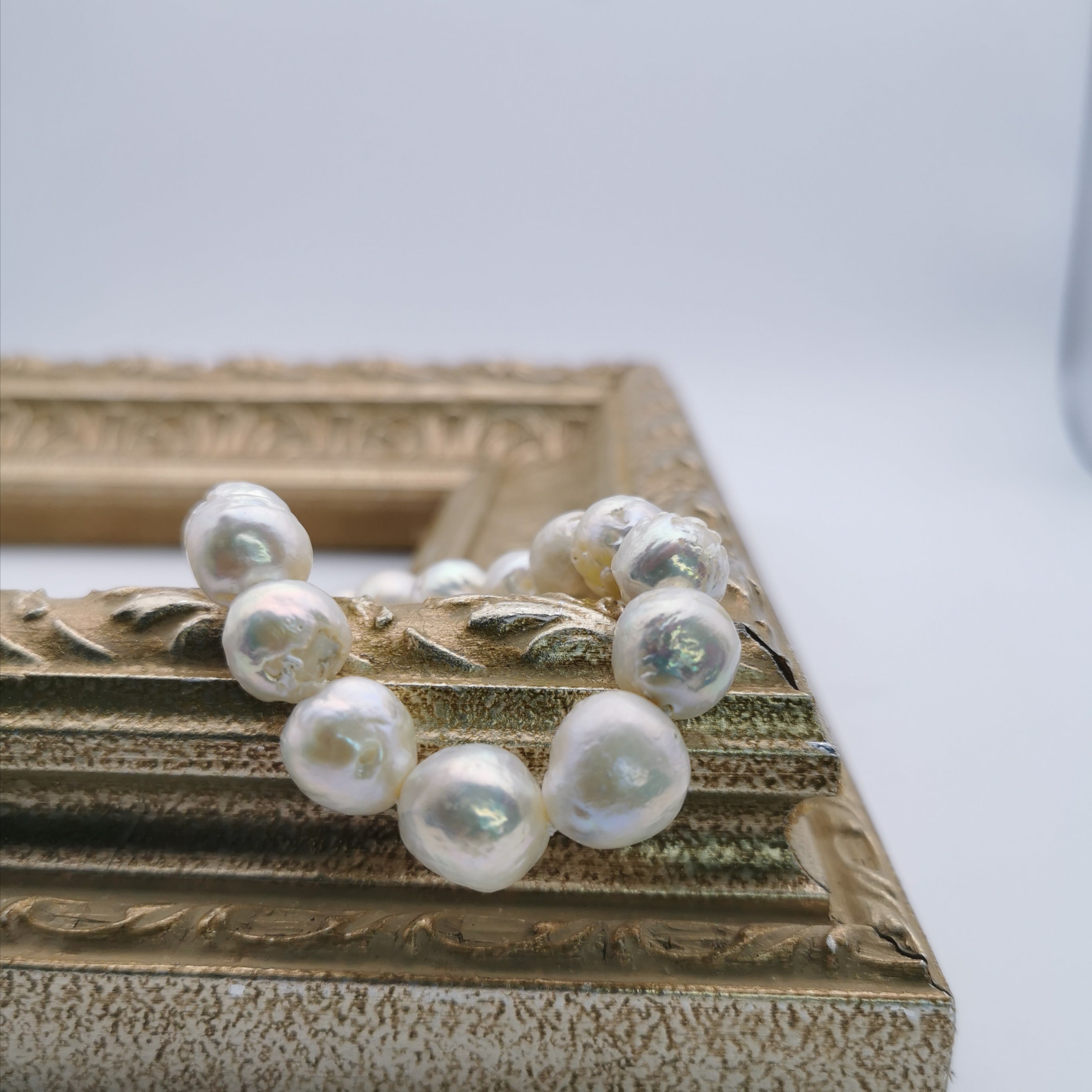 Sterling silver baroque freshwater pearl necklace