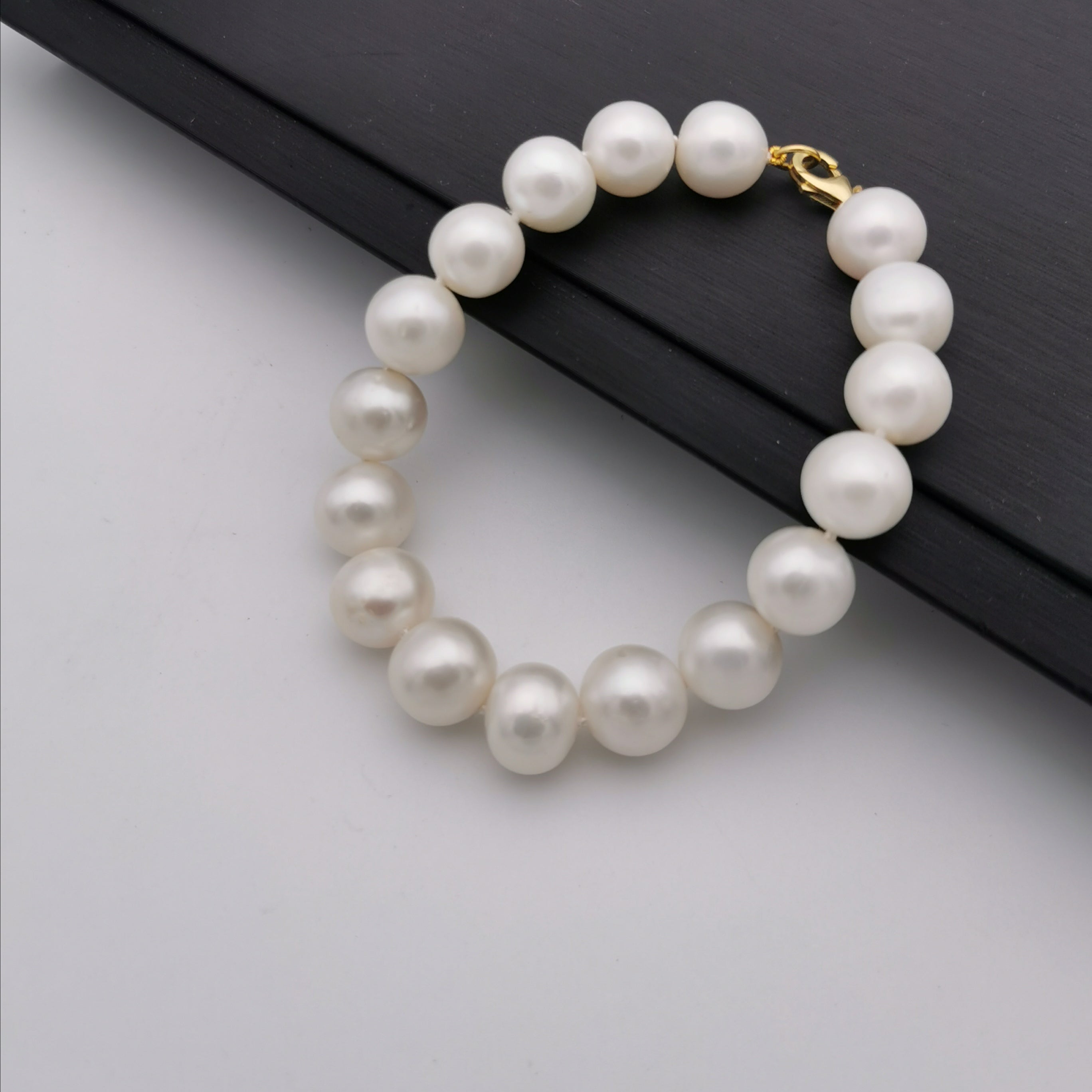 11mm freshwater pearl bracelet with sterling silver gold plated bracelet