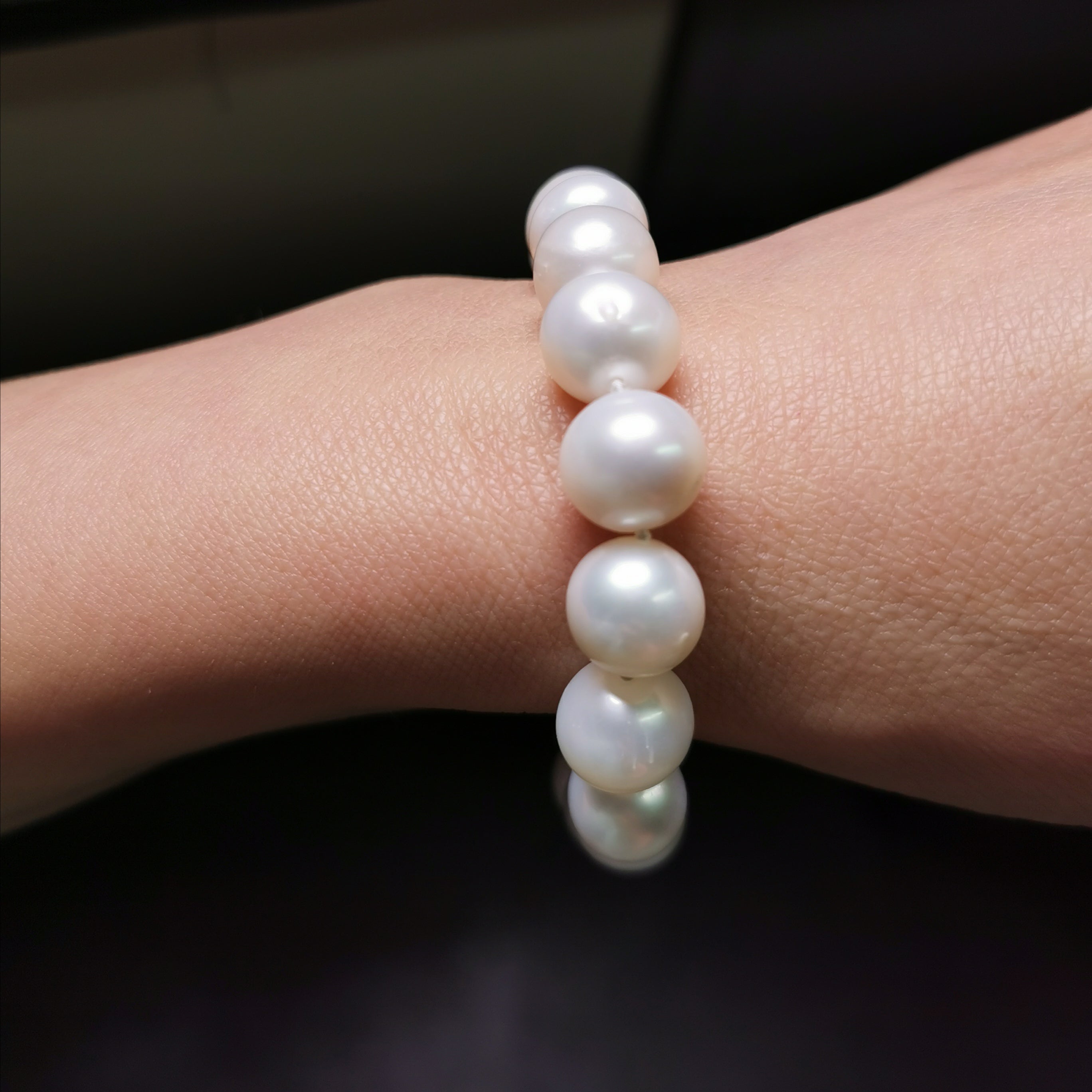 11mm freshwater pearl bracelet with sterling silver gold plated bracelet
