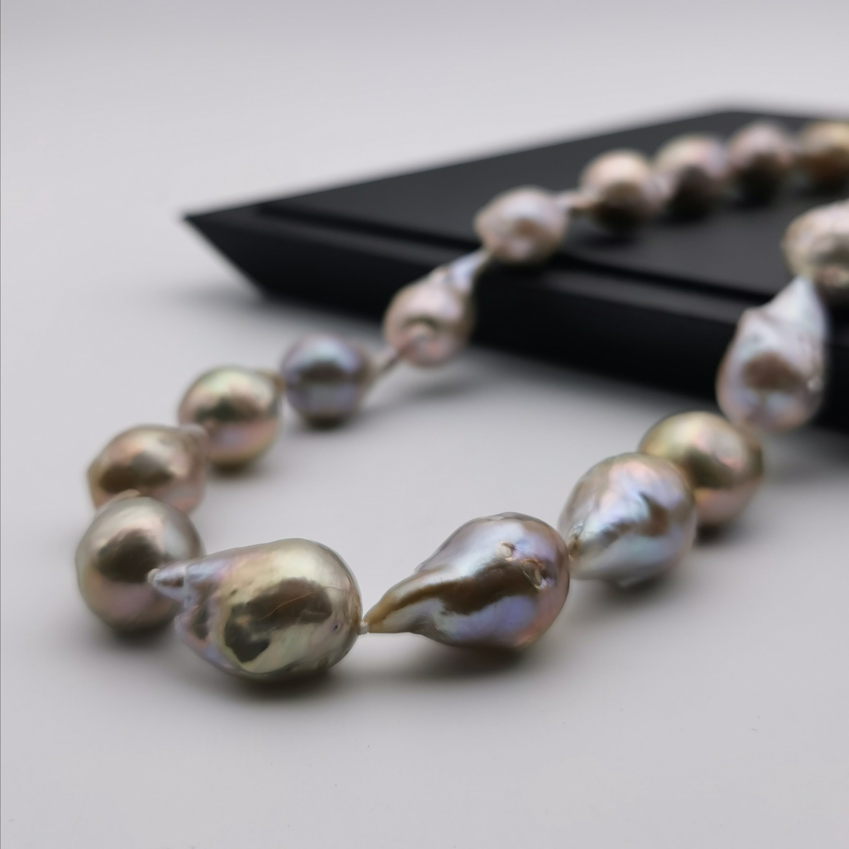 13-14mm purple Baroque pearl with sterling silver clasp necklace