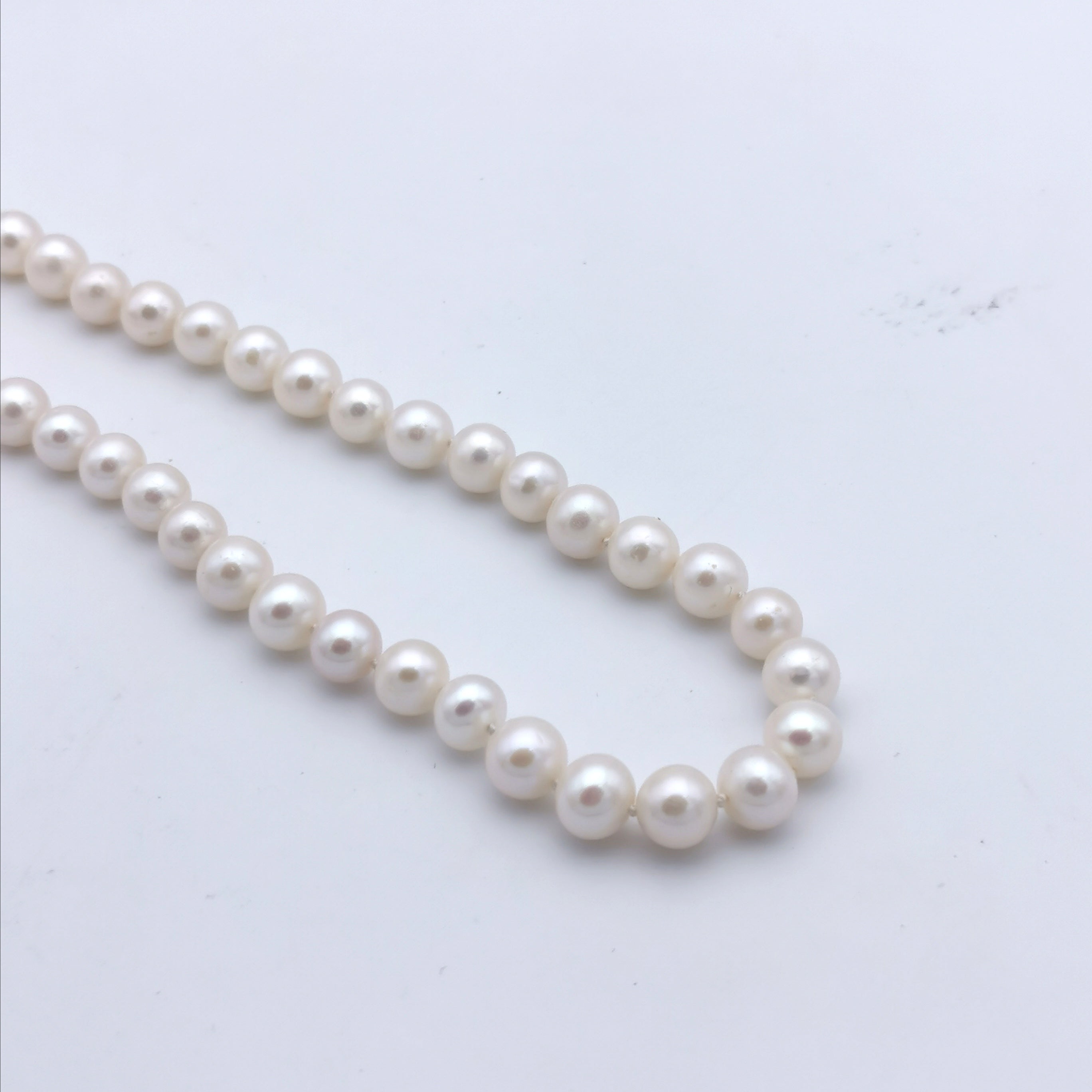 8mm freshwater pearl with sterling silver clasp long necklace