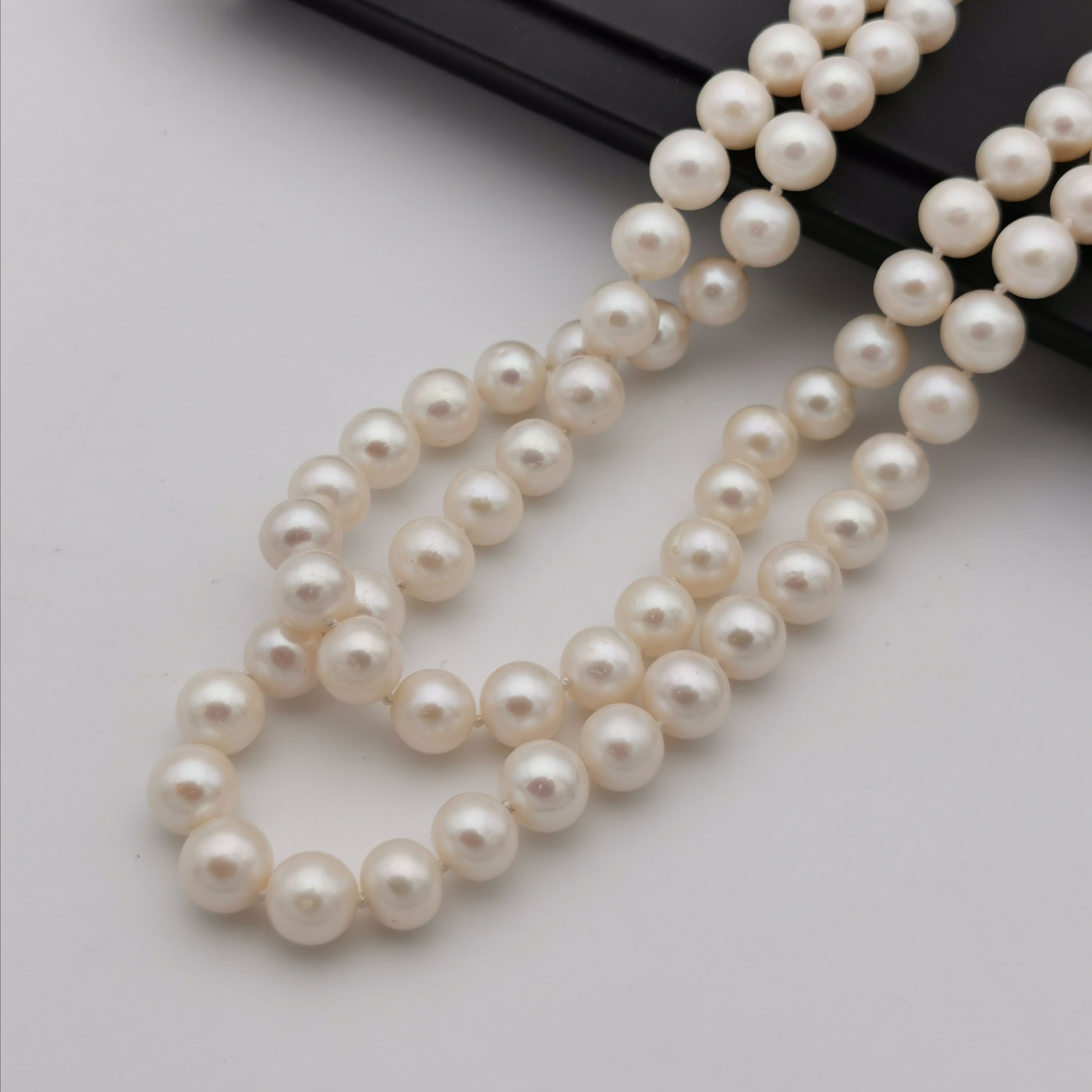 8mm freshwater pearl with sterling silver clasp long necklace