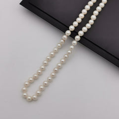 8mm freshwater pearl with sterling silver clasp long necklace