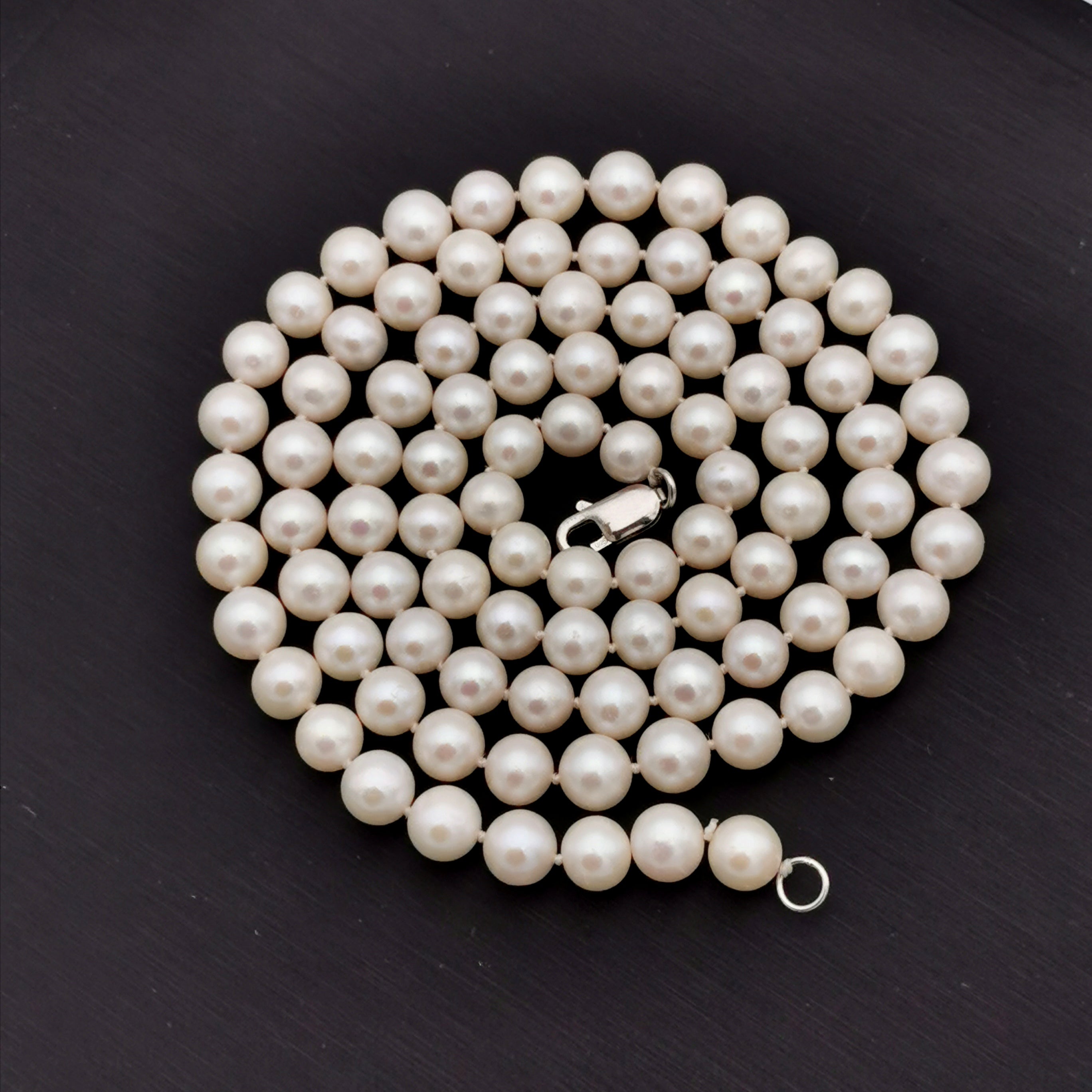8mm freshwater pearl with sterling silver clasp long necklace
