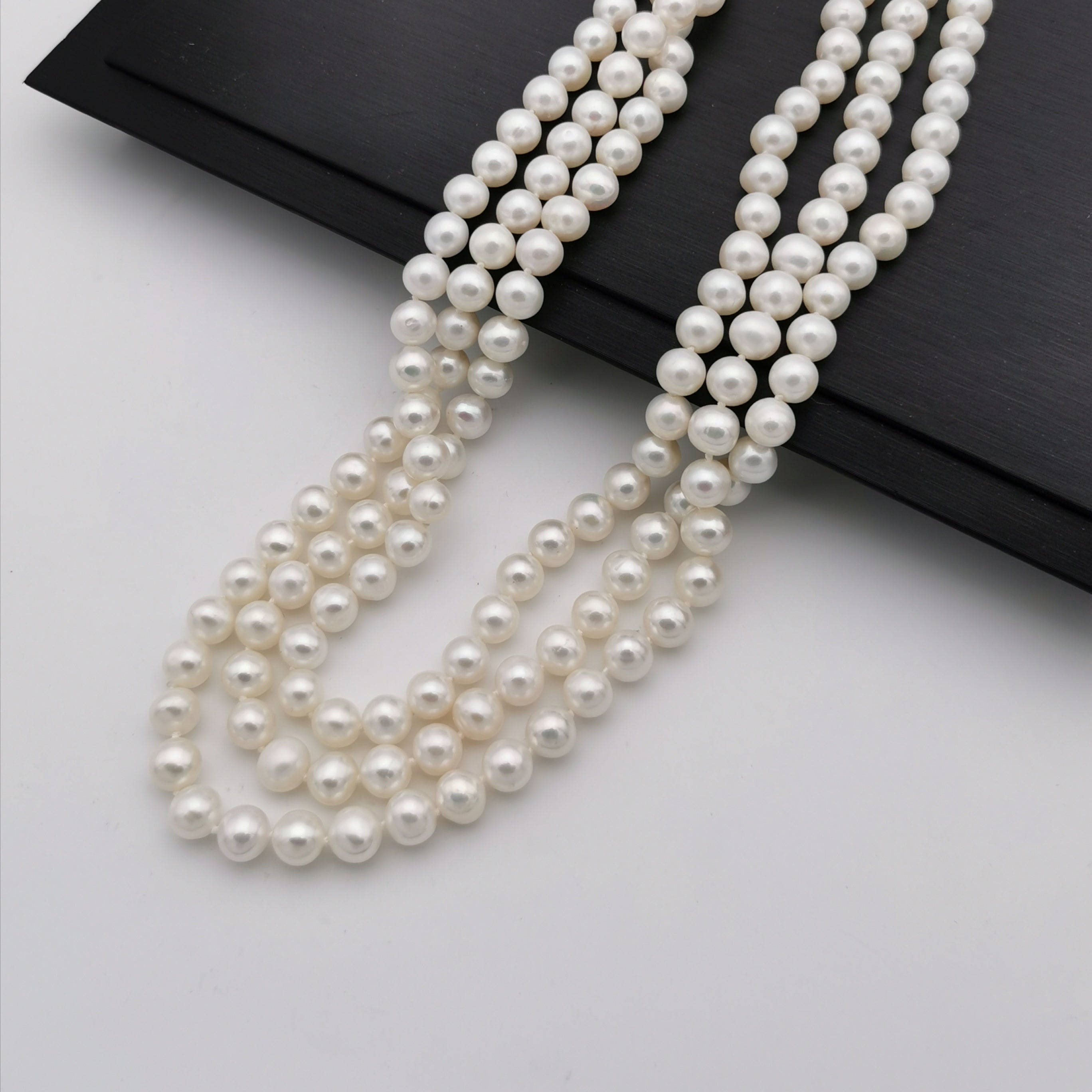 1.3m long 7.5-8mm freshwater pearl necklace
