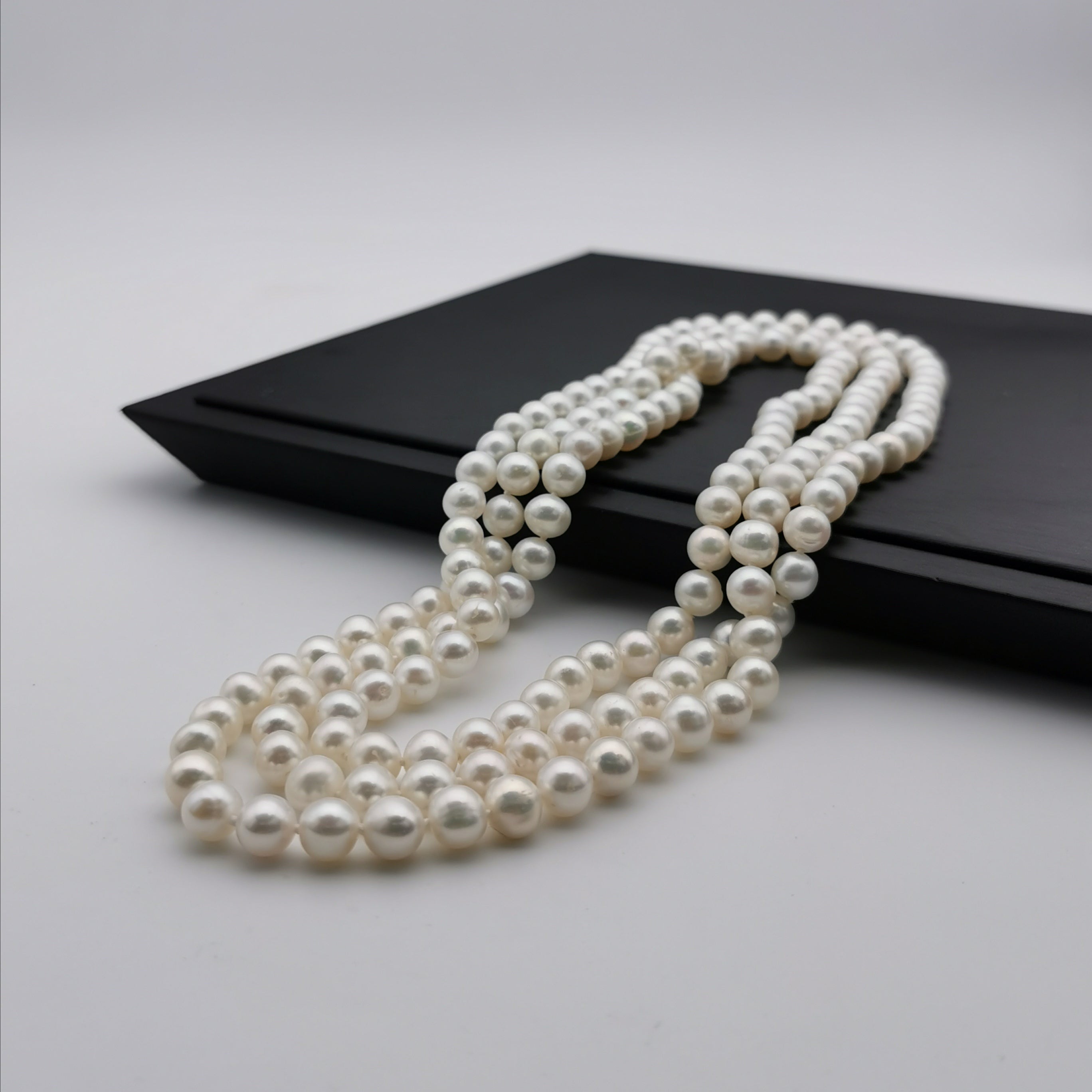 1.3m long 7.5-8mm freshwater pearl necklace