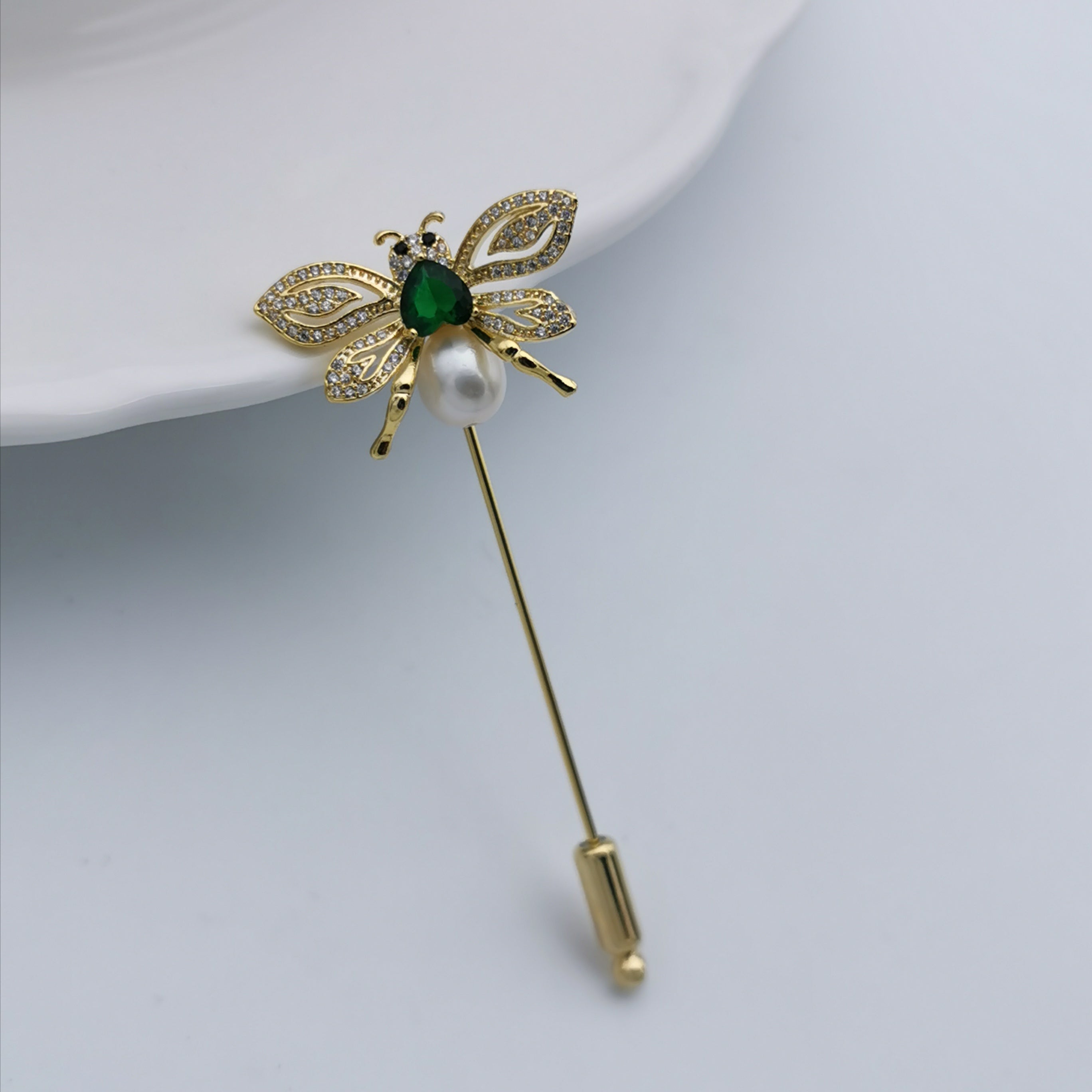 Butterfly freshwater pearl brooch