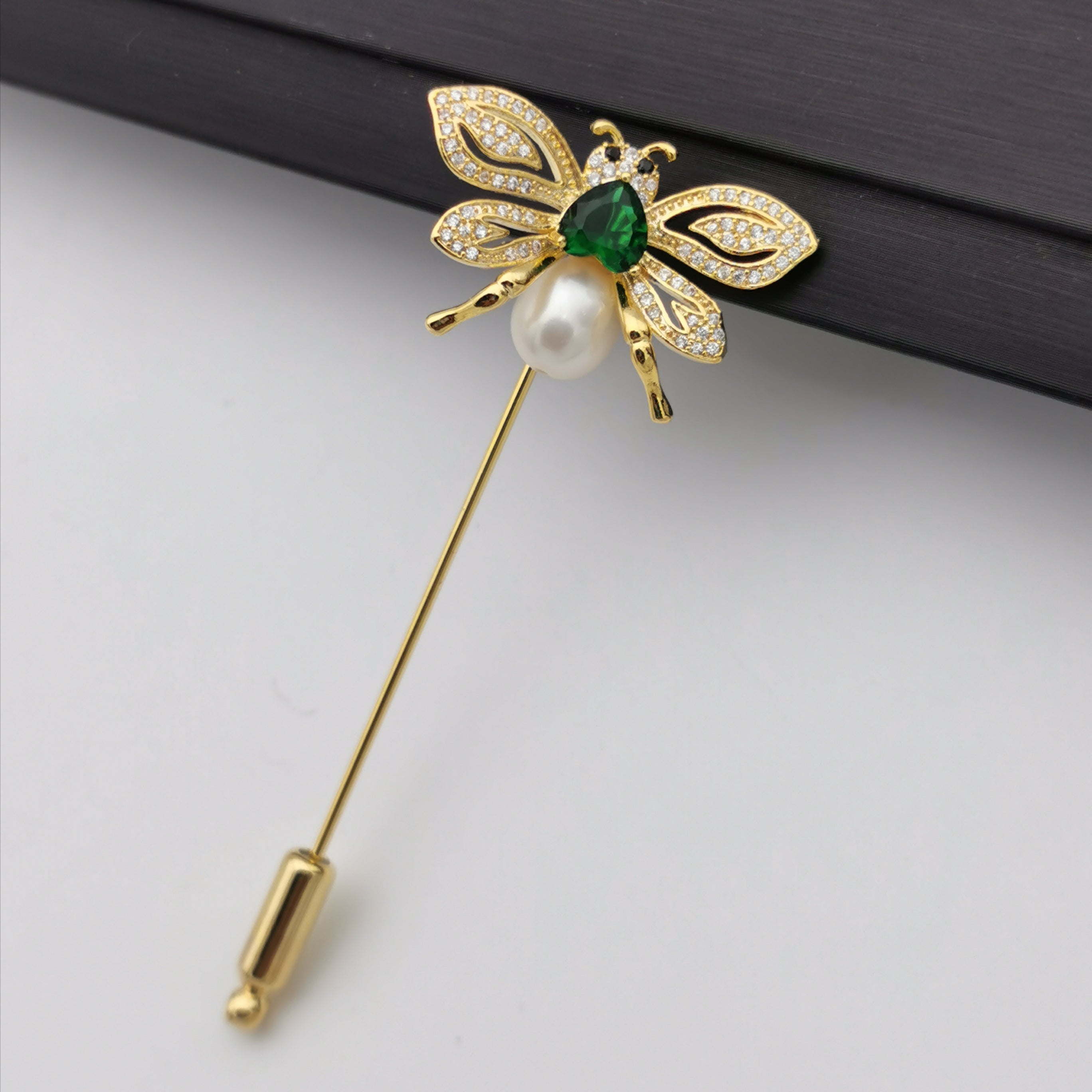 Butterfly freshwater pearl brooch