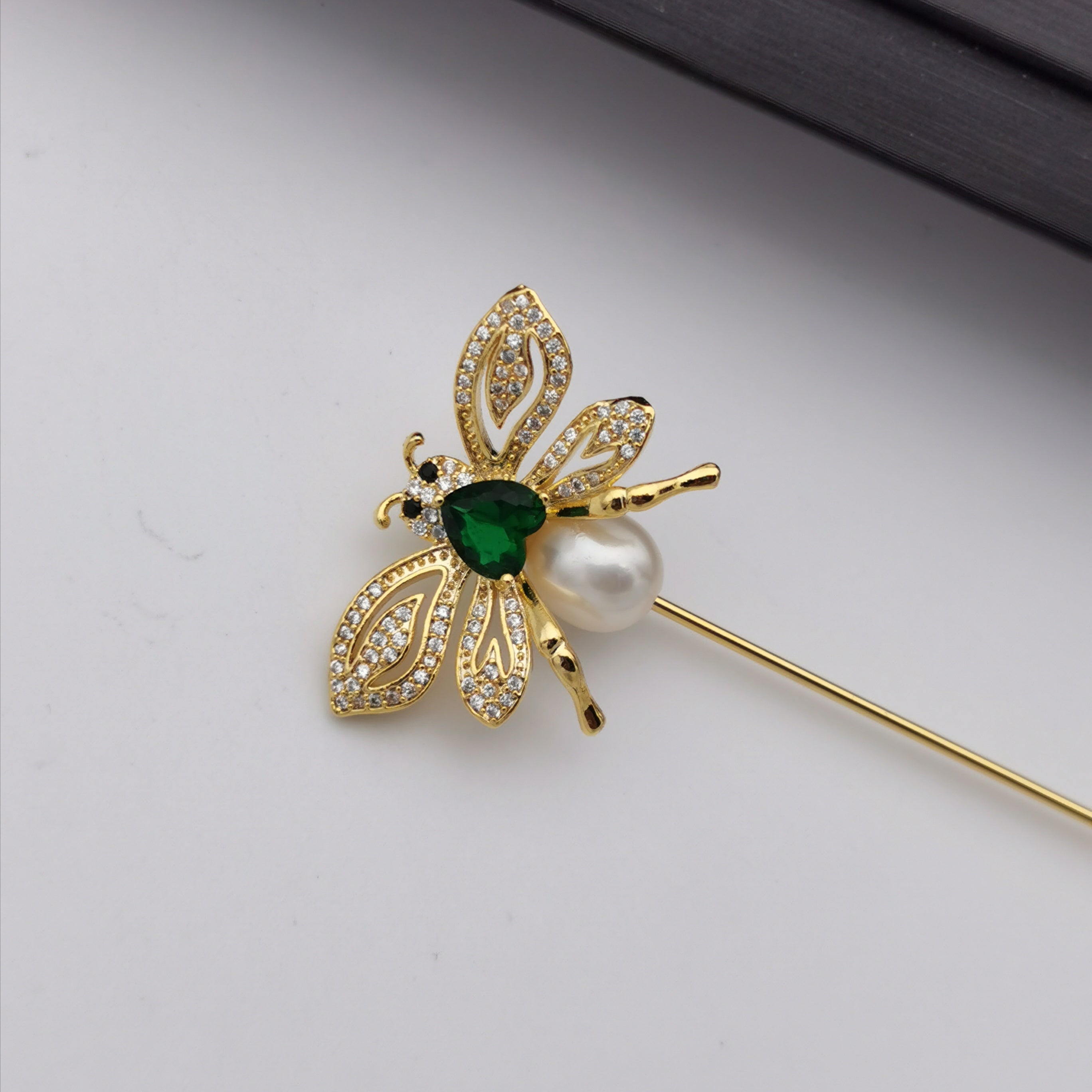 Butterfly freshwater pearl brooch