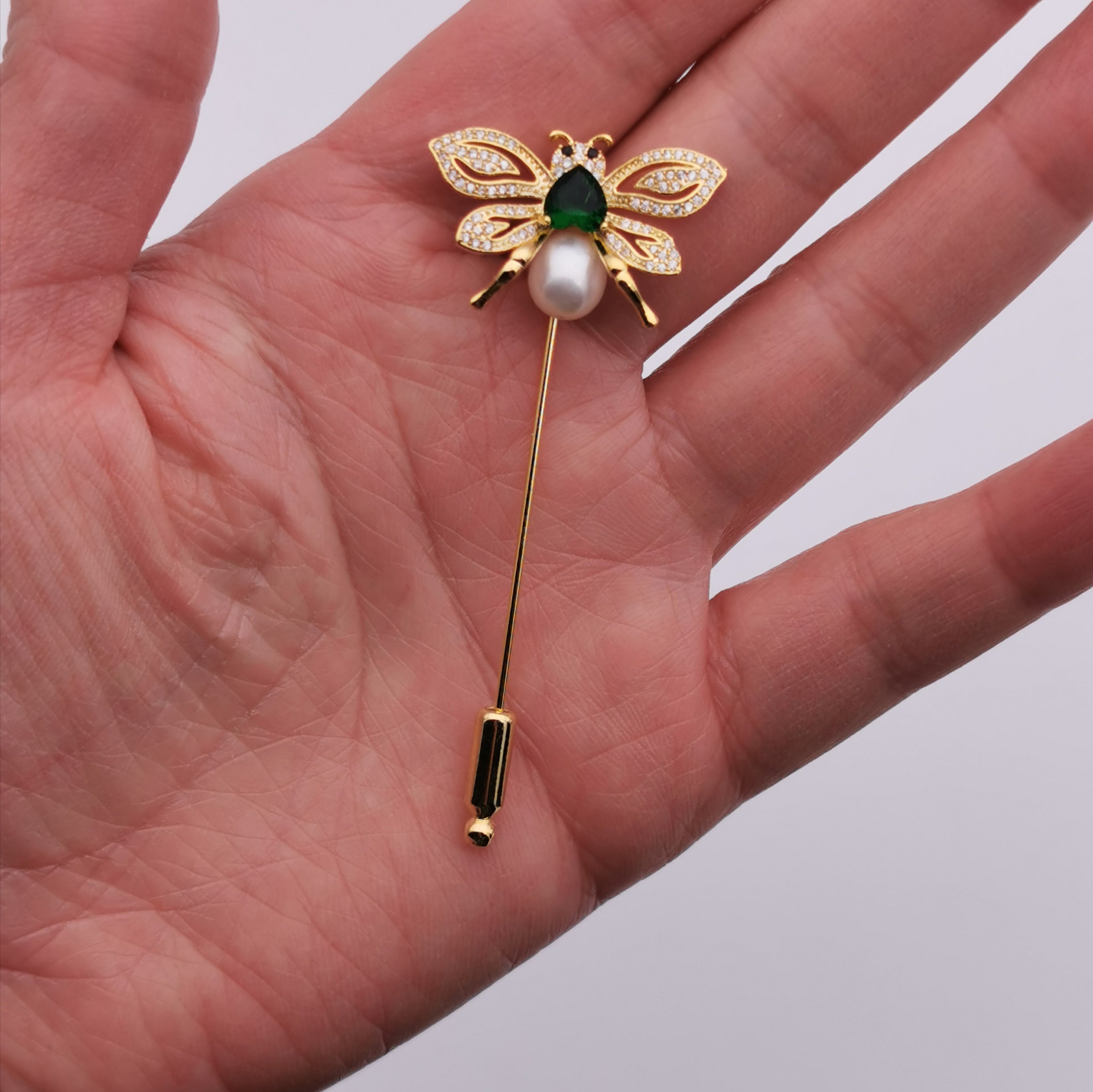 Butterfly freshwater pearl brooch