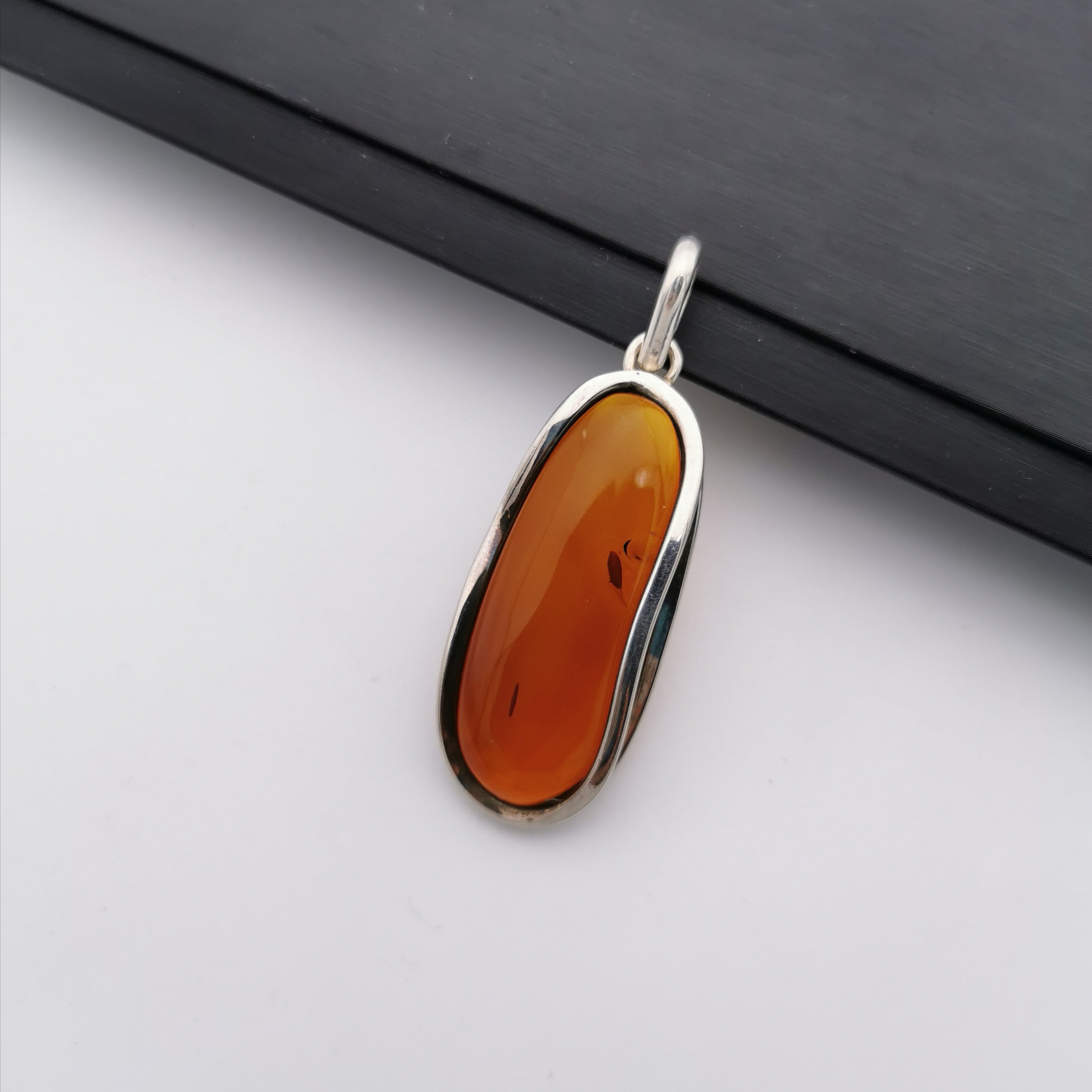 Sterling silver Baltic amber pendant