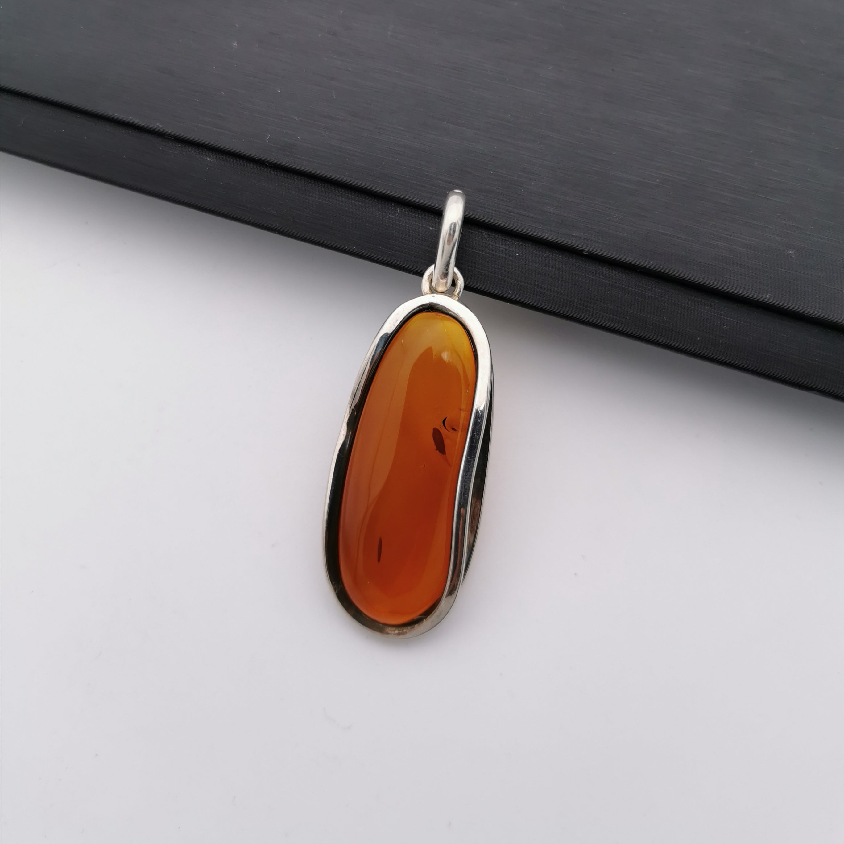 Sterling silver Baltic amber pendant